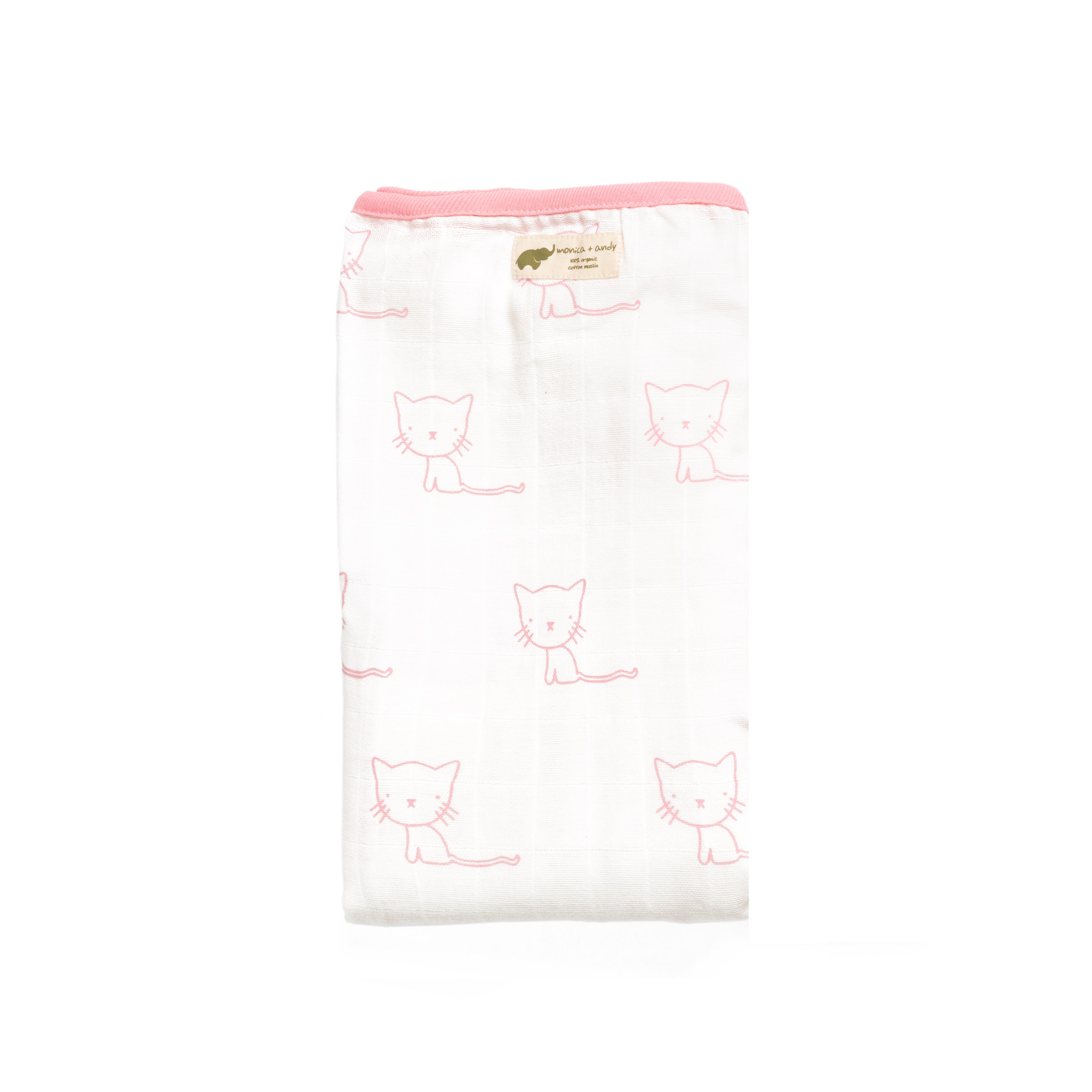 Single Layer Luxury Muslin Swaddle -Purrfectly Kitten - Purrfectly Kitten