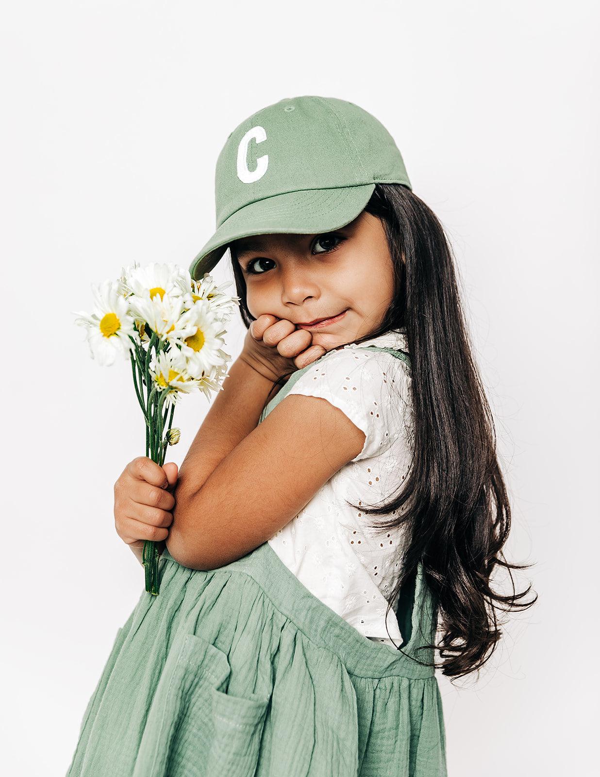 Dusty Sage Letter Baseball Hat