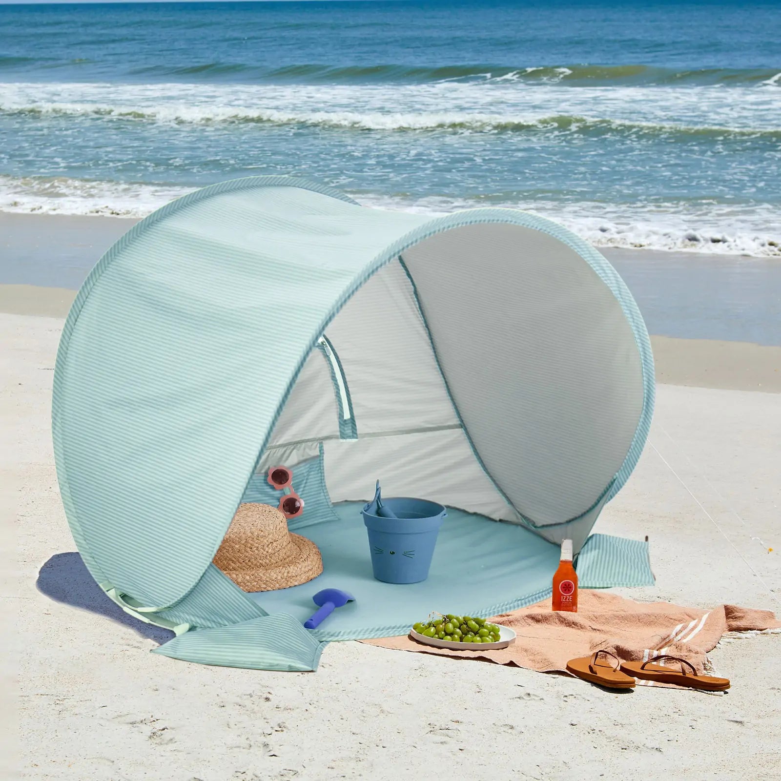 Tiny Land® One-Stop Beach Toy & Tent Set – Sea Blue