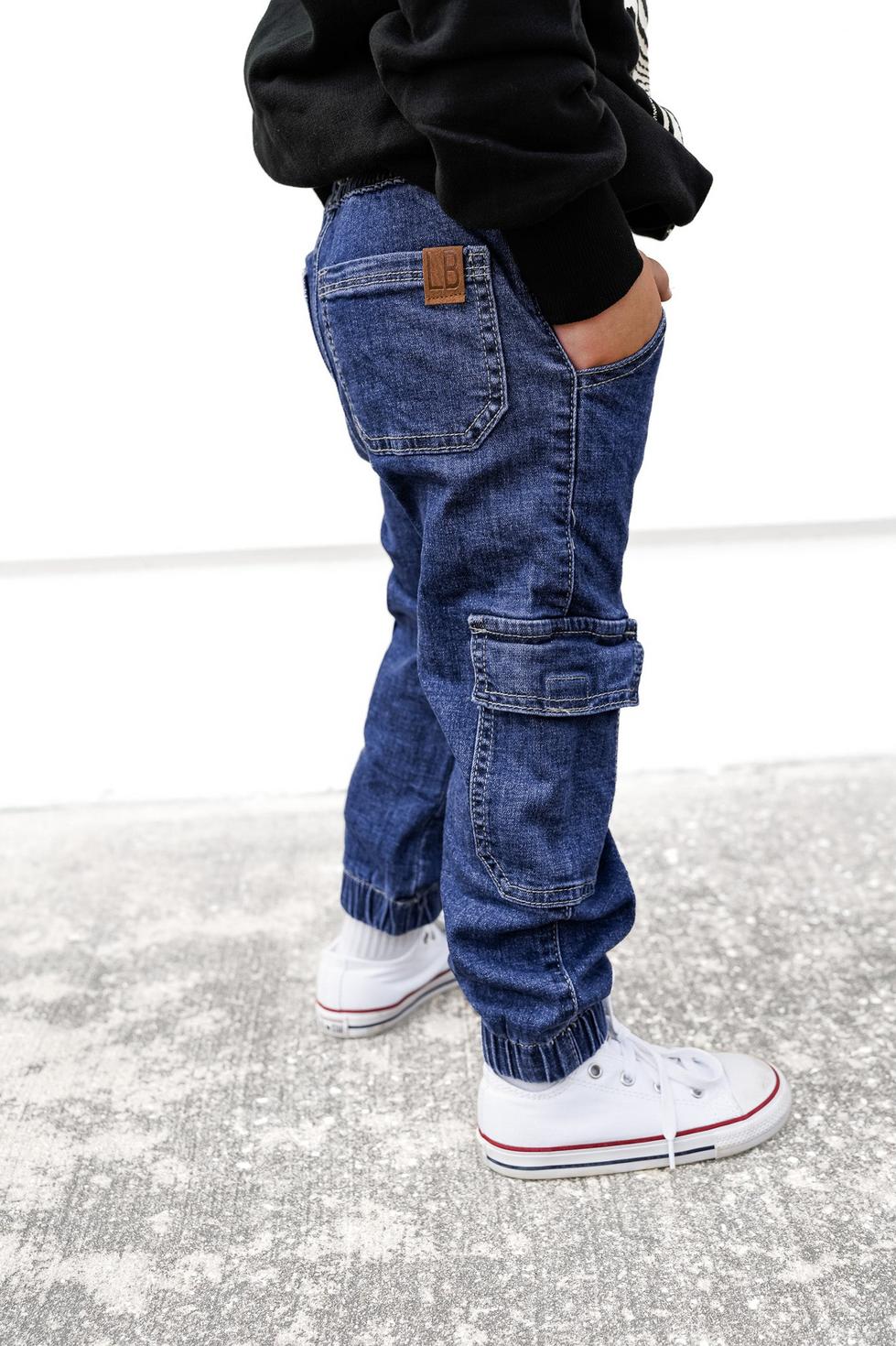 Baby Cargo Denim Jogger - Classic Denim Wash