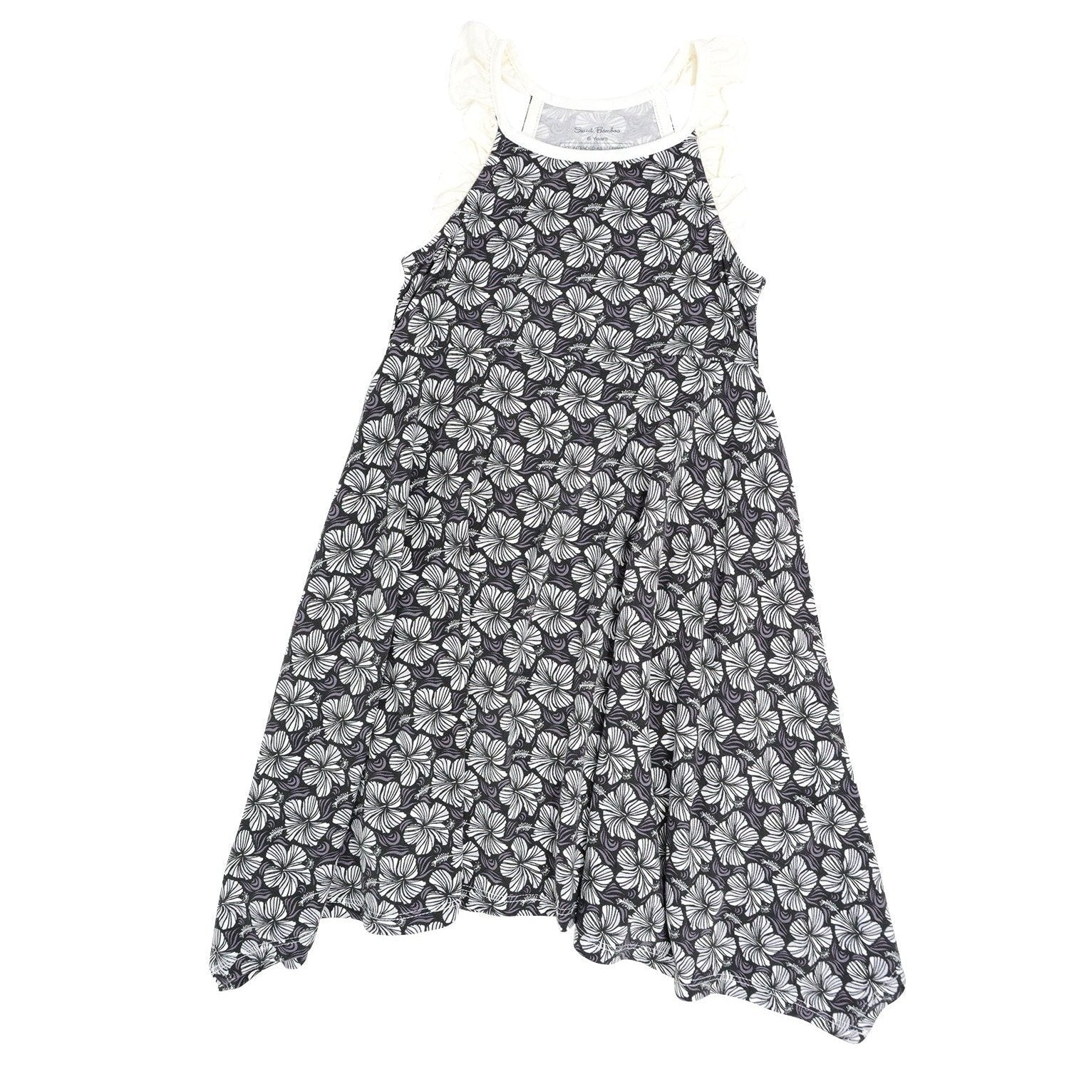 Emma's Racerback Dress - Black Hibscus