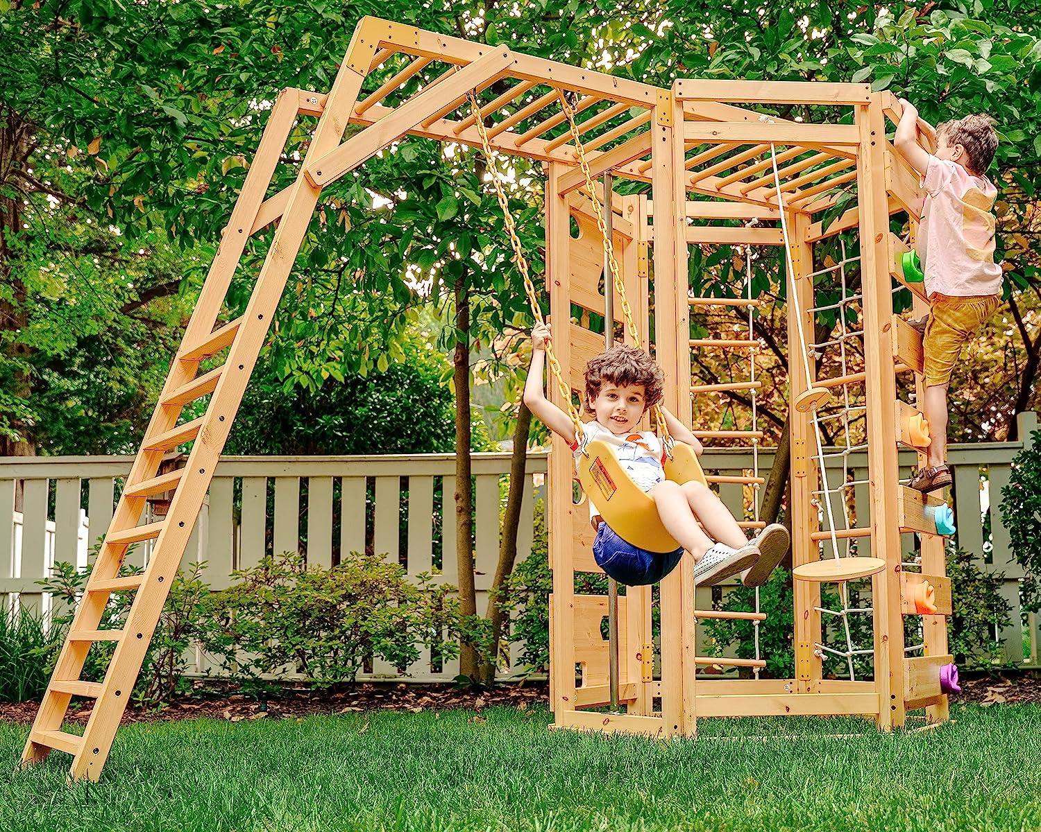 Hawthorn - Outdoor Climber with Monkey Bars, Swing, and Octagon Climber Playset Outdoor Avenlur.com Default Title