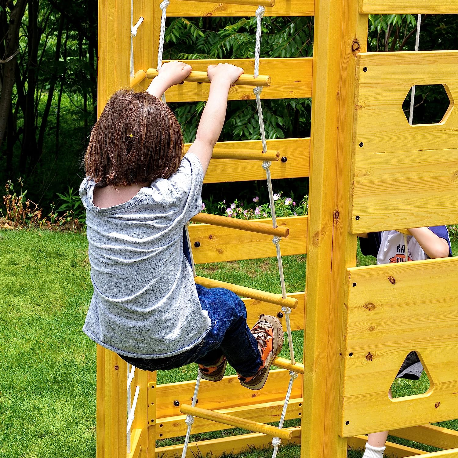 Hawthorn - Outdoor Climber with Monkey Bars, Swing, and Octagon Climber Playset Outdoor Avenlur.com