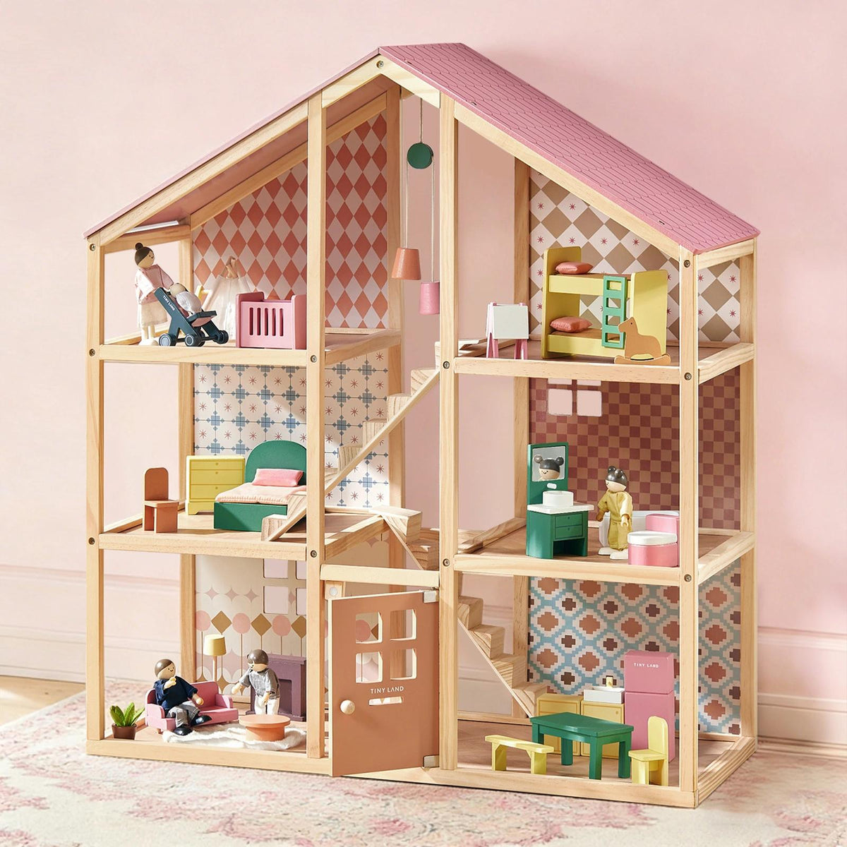 Tiny Land® Sweetwood Pegasus Dollhouse & Wooden Dollhouse Dolls