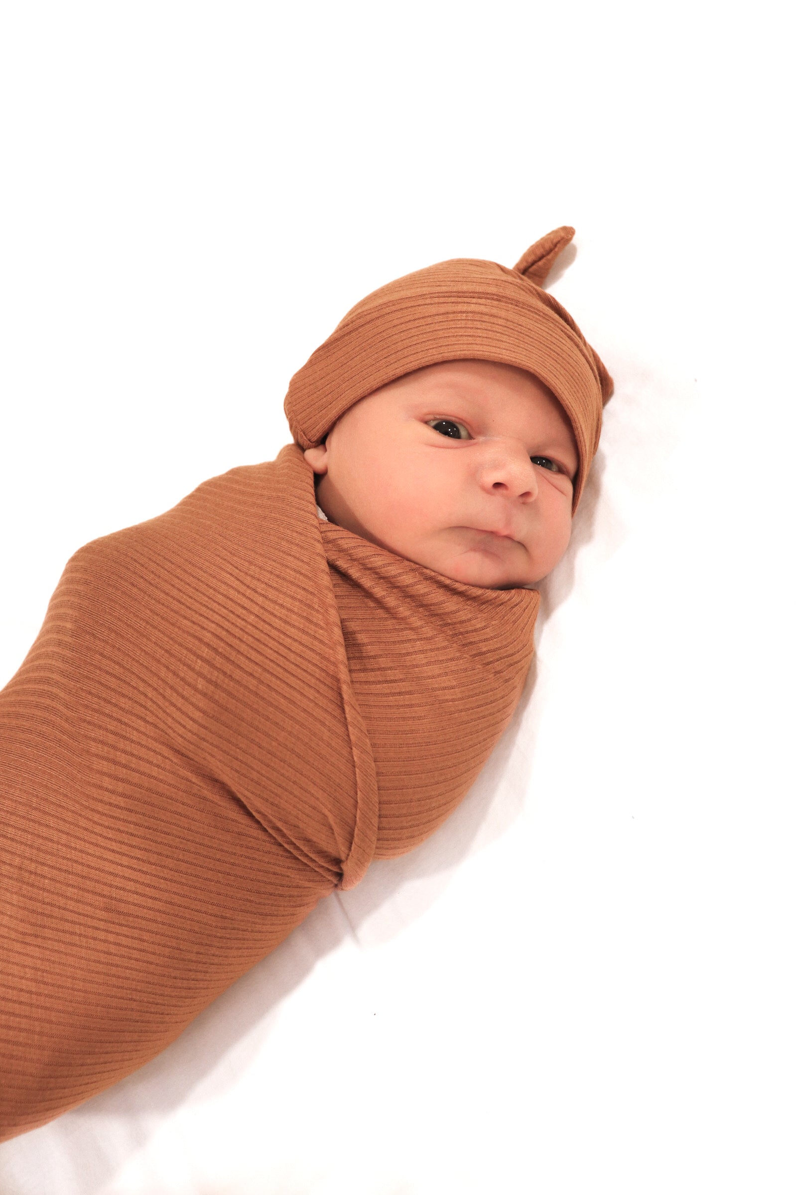 Cocoa Ribbed Stretch Swaddle