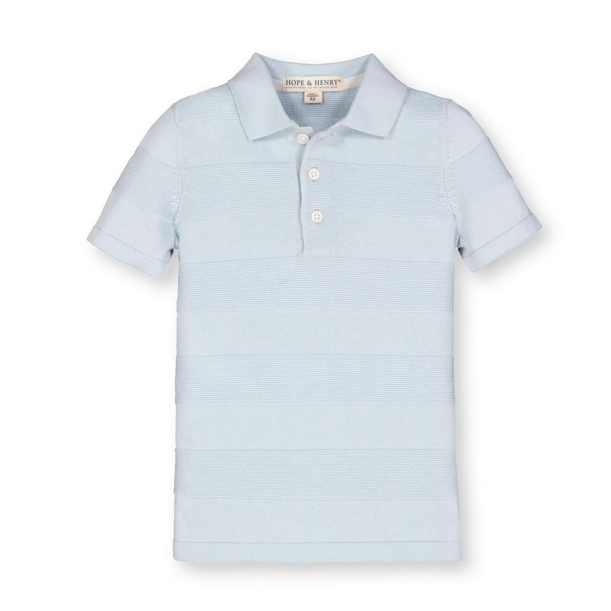 Short Sleeve Sweater Polo - Pale Blue