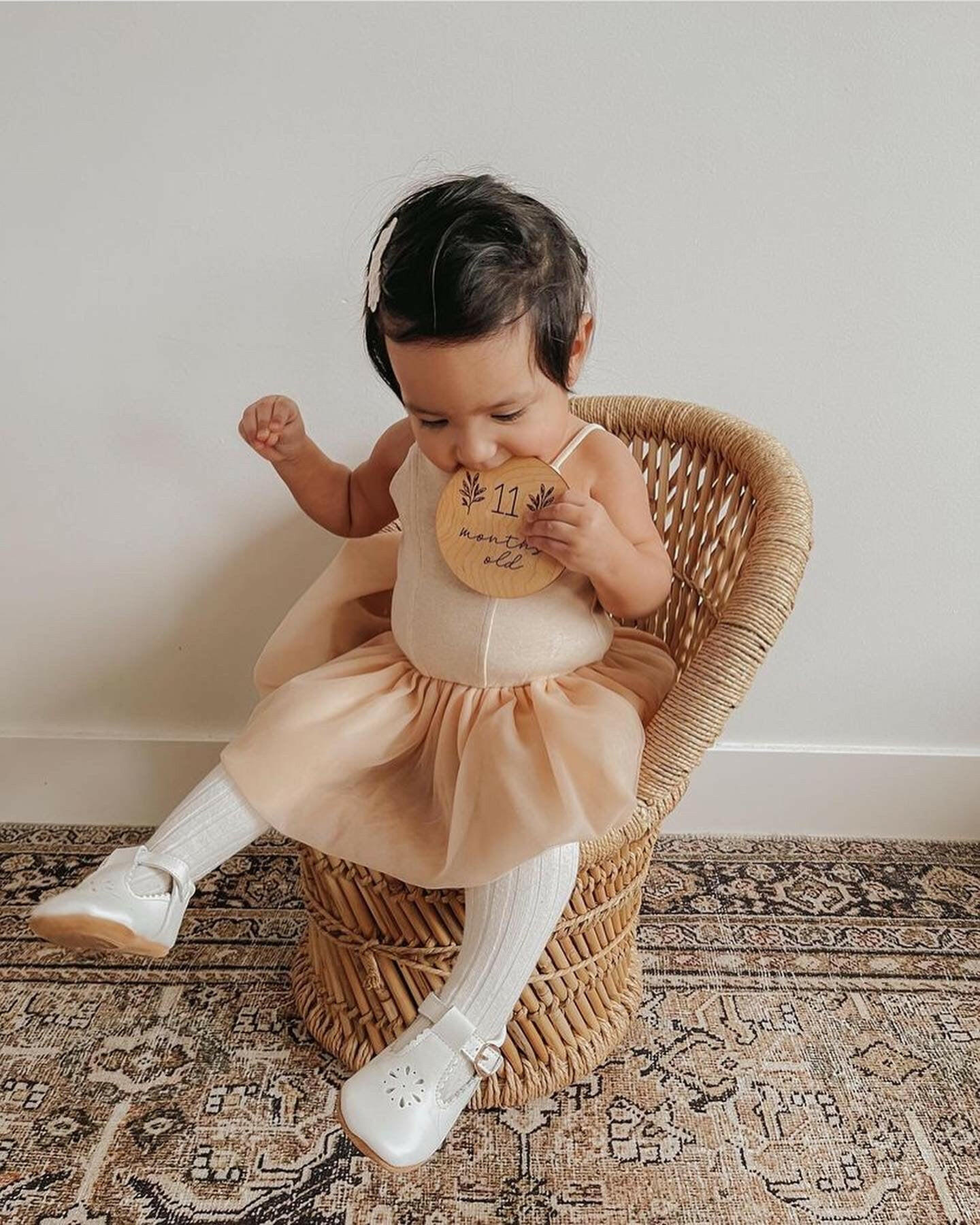 Leather Petal T-Bar | Color 'Cotton White' | Soft Sole Consciously Baby
