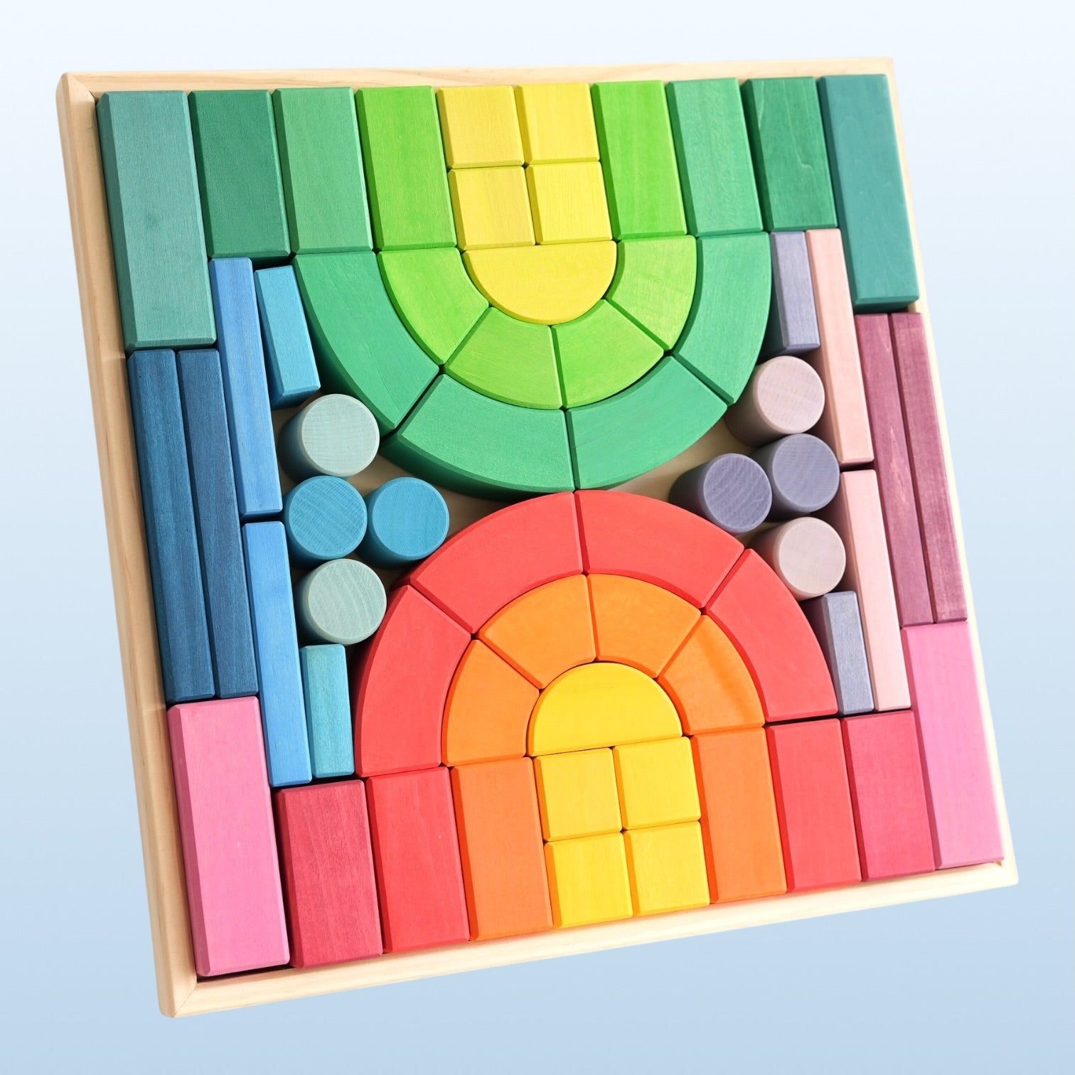Large STAINED Romanesque Stacking Puzzles Building Blocks