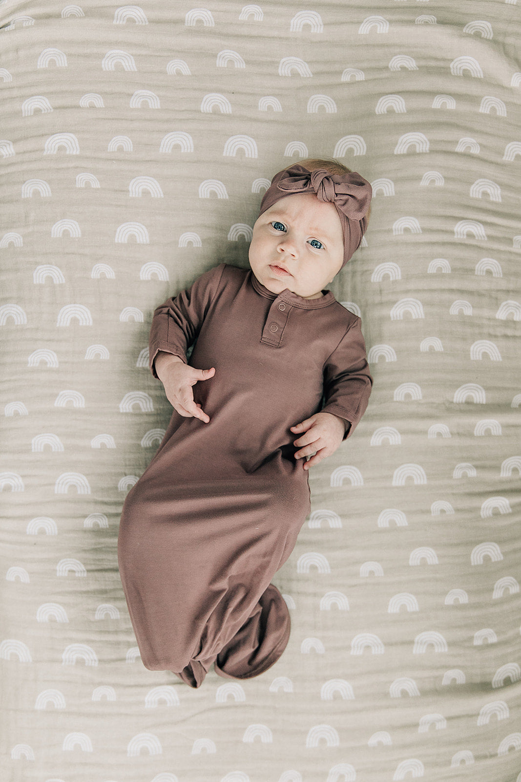 Plum Bamboo Knot Gown  Mebie Baby