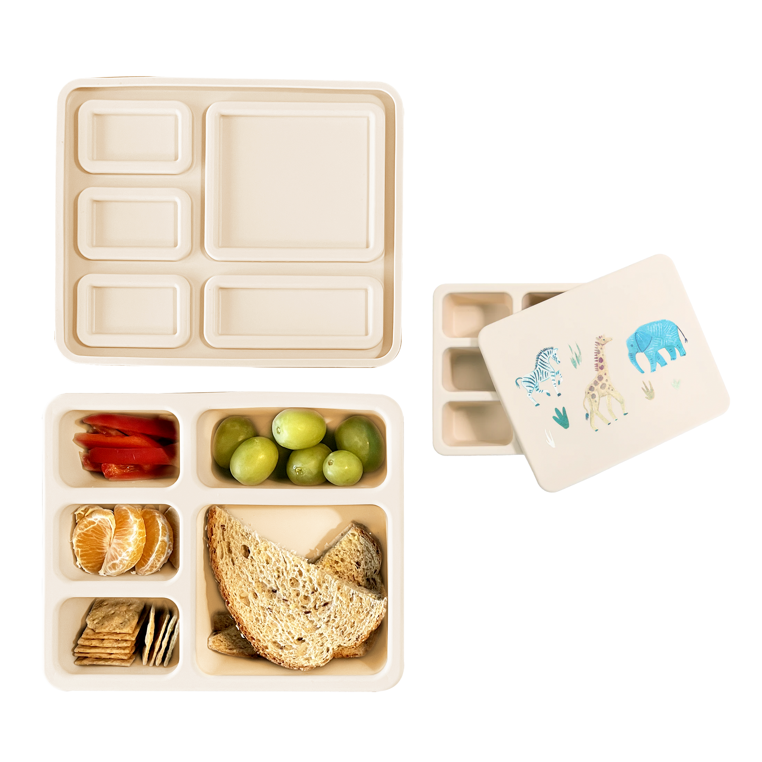Silicone Bento Box Safari Warm Cream