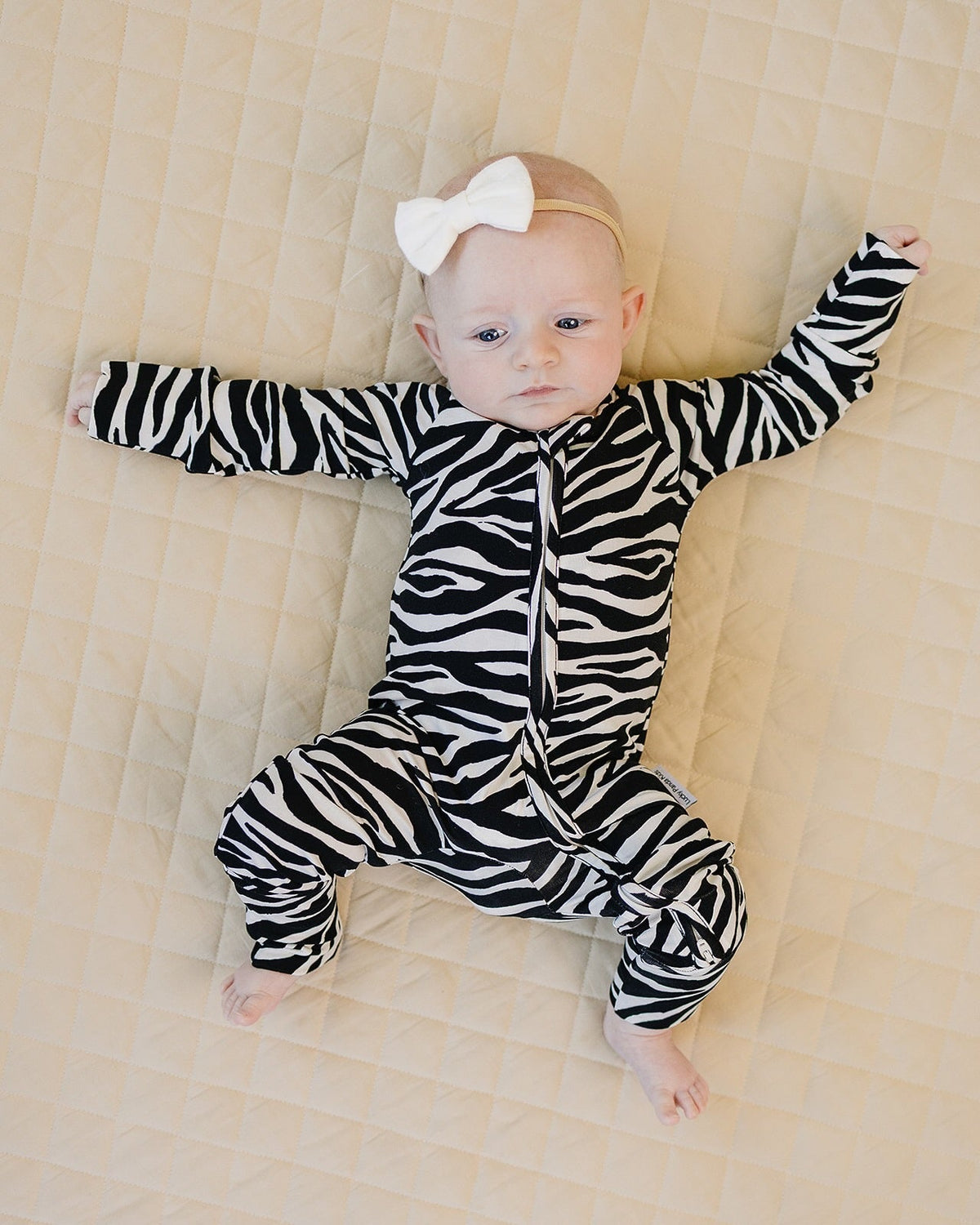 Bamboo Zip Romper | Zebra