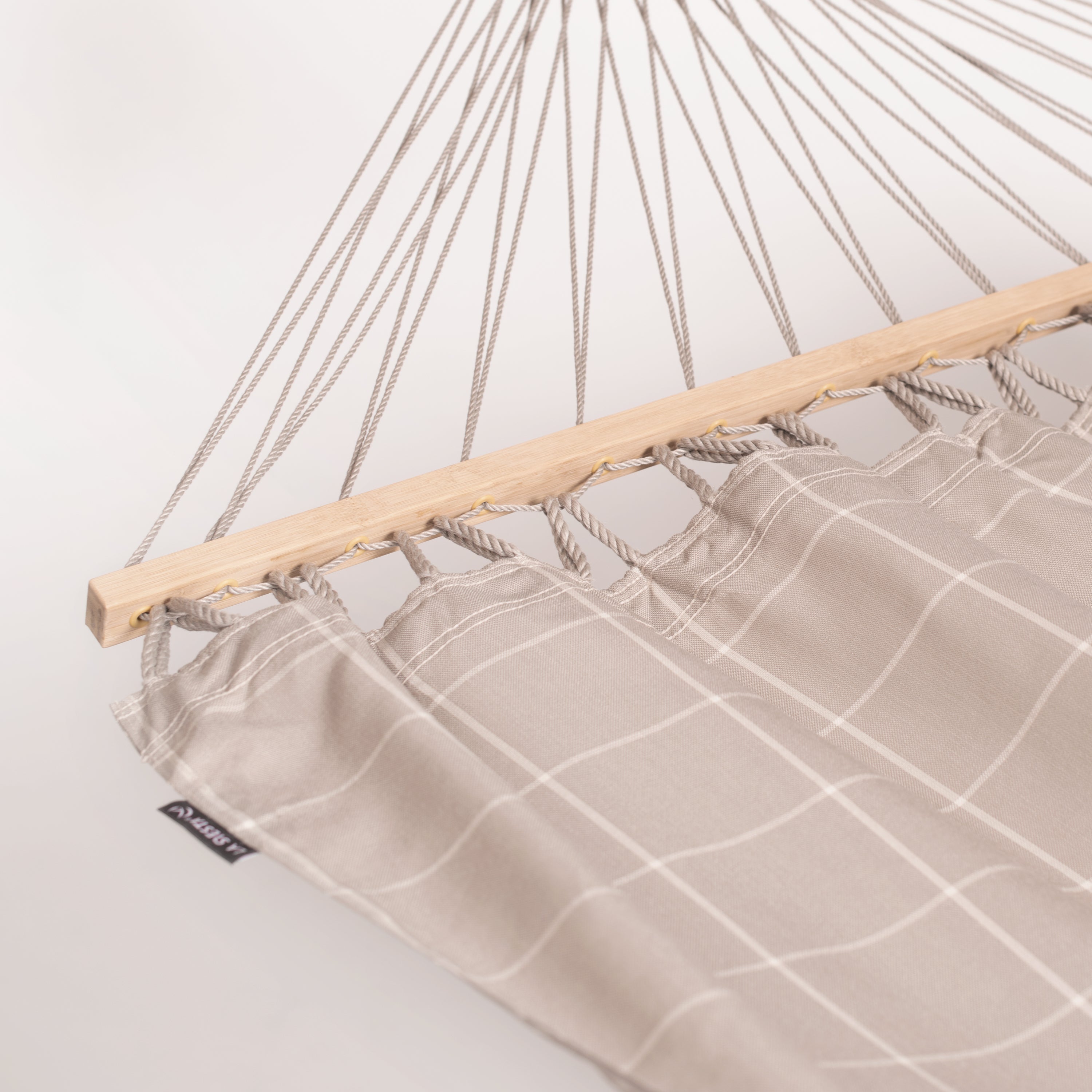 Nautico Cool Grey Outdoor R Almond - Weather-Resistant Double Spreader Bar Hammock with Powder Coated Steel Stand