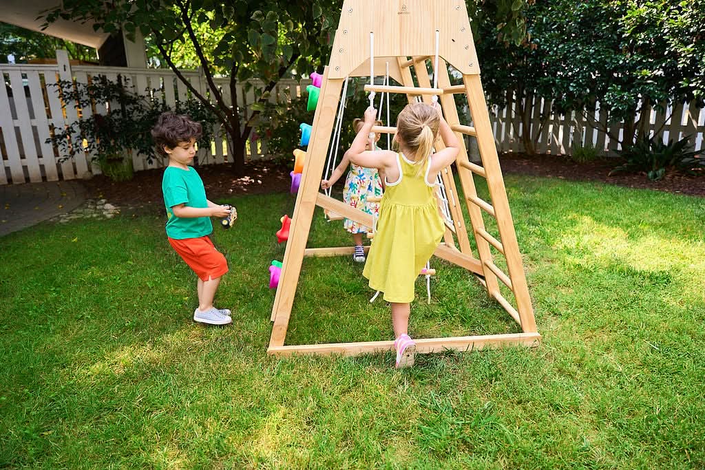 Magnolia 7-in-1 Real Wood Playset | Indoor & Outdoor Climbing Gym for Kids