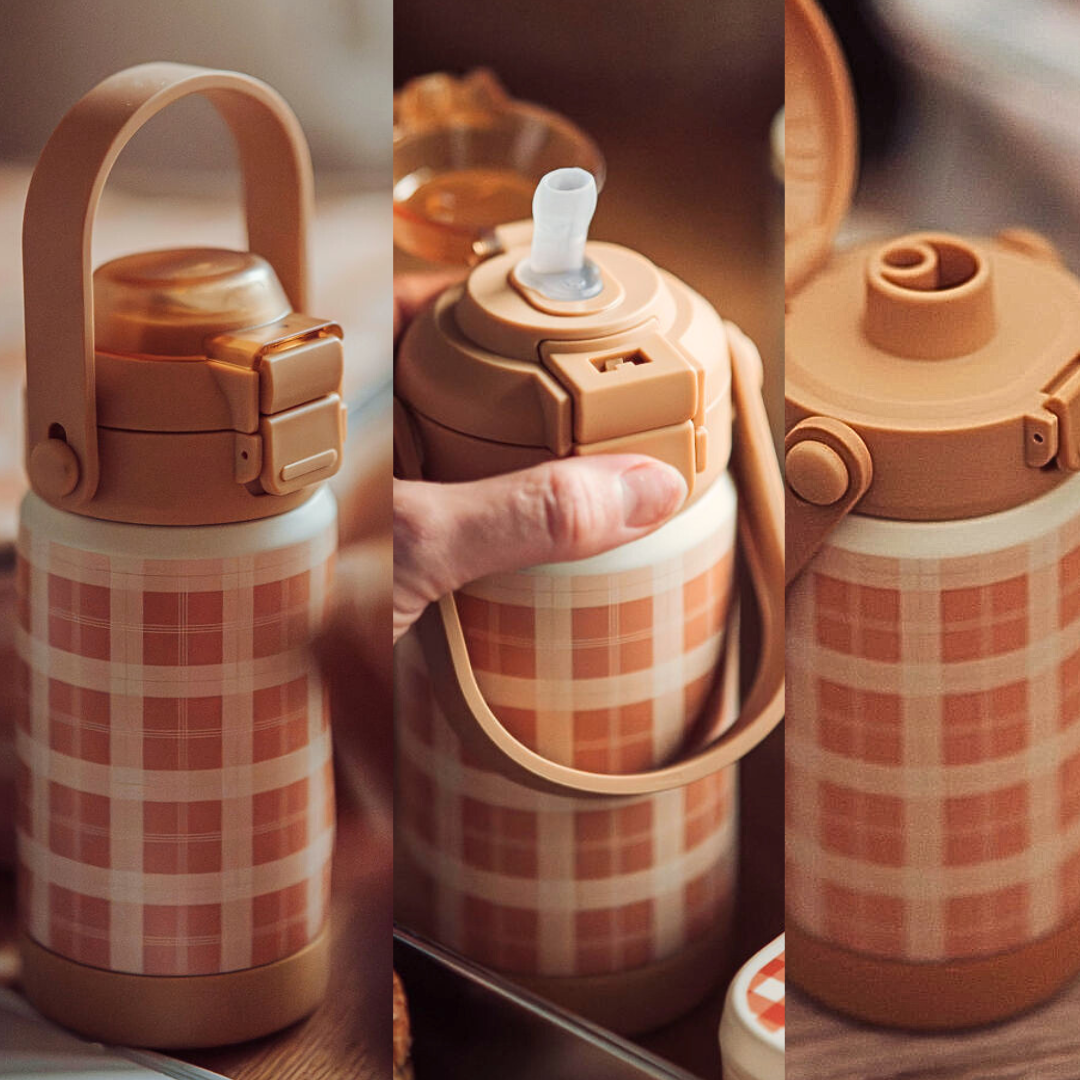 Sip + Chug 2 in 1 Thermo Water Bottle 12 oz. | Fern Plaid