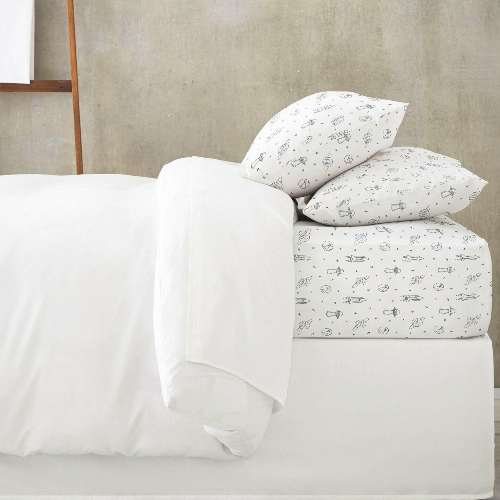 Organic Kids Fitted Sheet - Celestial Fitted Sheet Set Makemake Organics