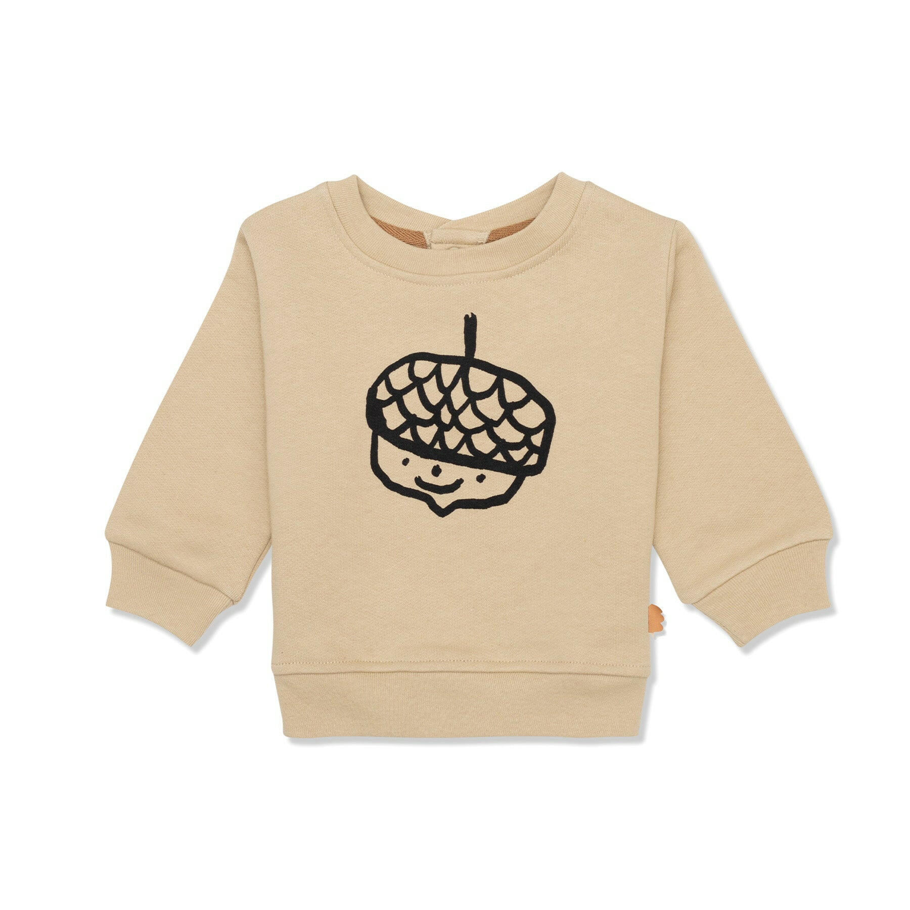 Acorn Baby Sweatshirt Sweaters Mon Coeur Beige/Black 3/6M
