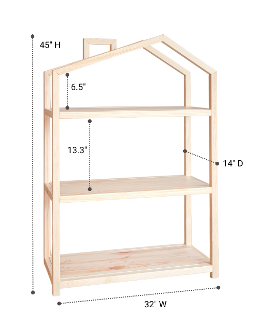 Aidan Wooden House Shelf Furniture Ellie & Becks Co.