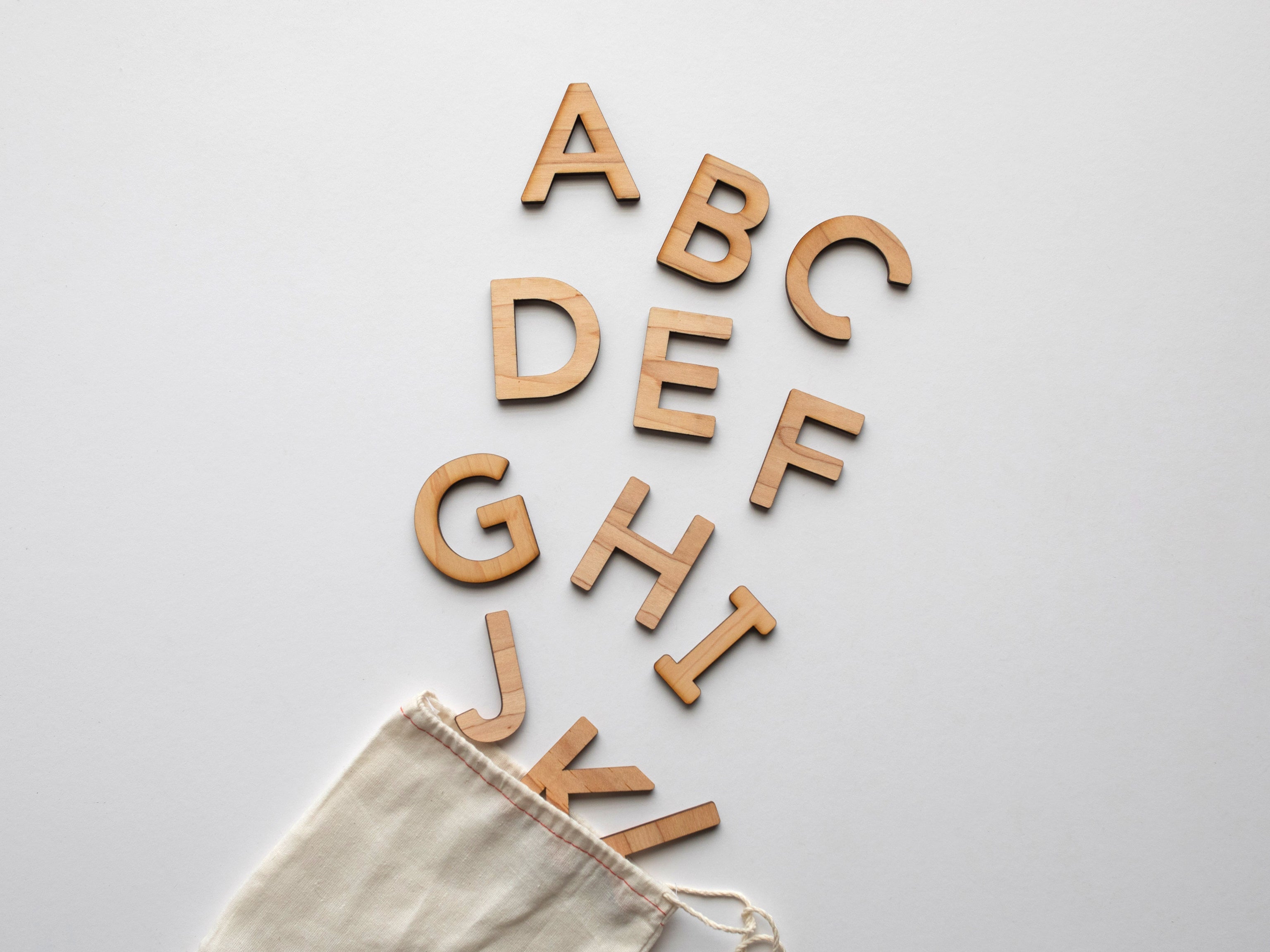 Wooden Alphabet Set • Wood Letters & Movable Alphabet in Maple