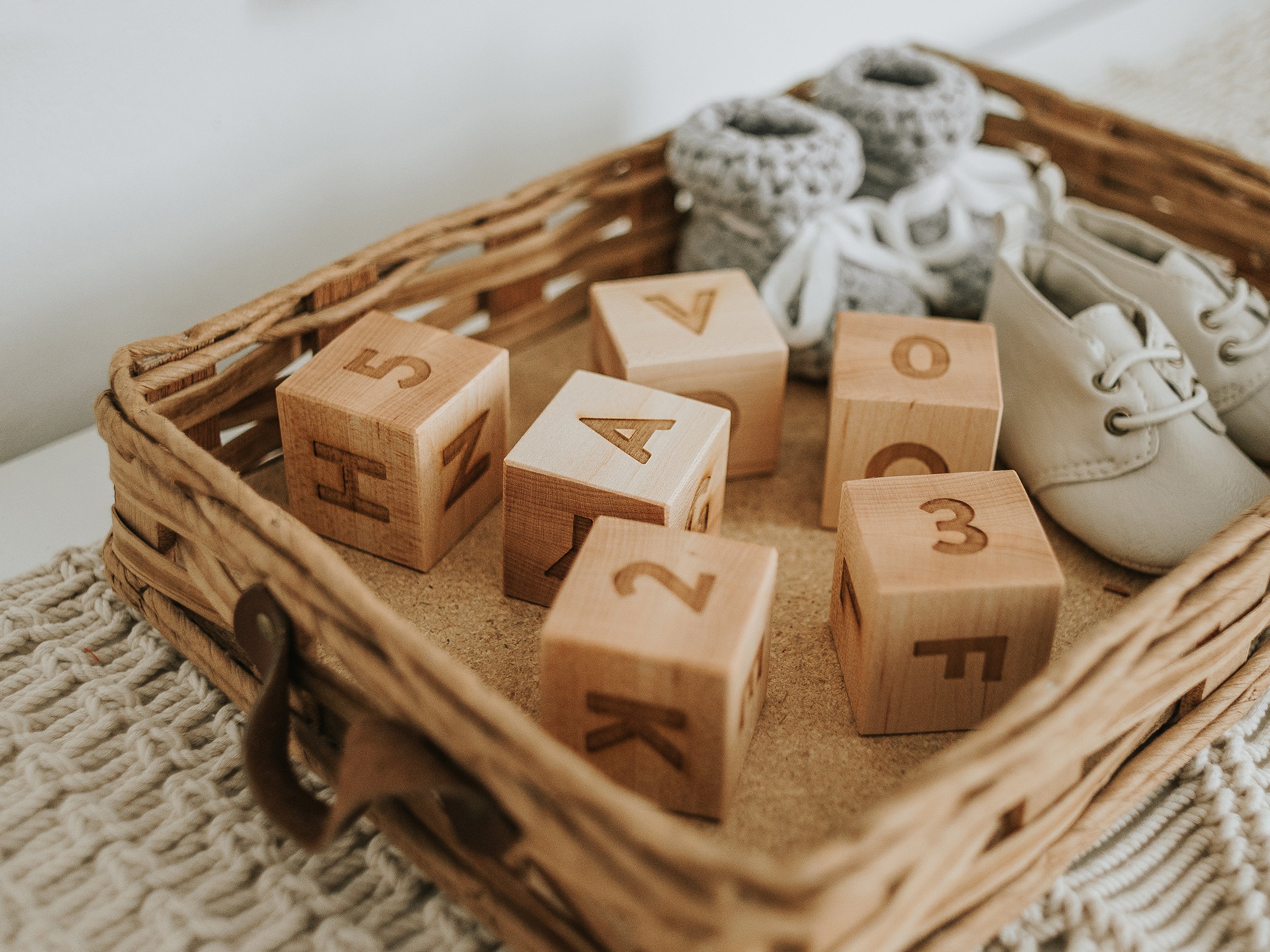 Modern Wooden Alphabet Blocks