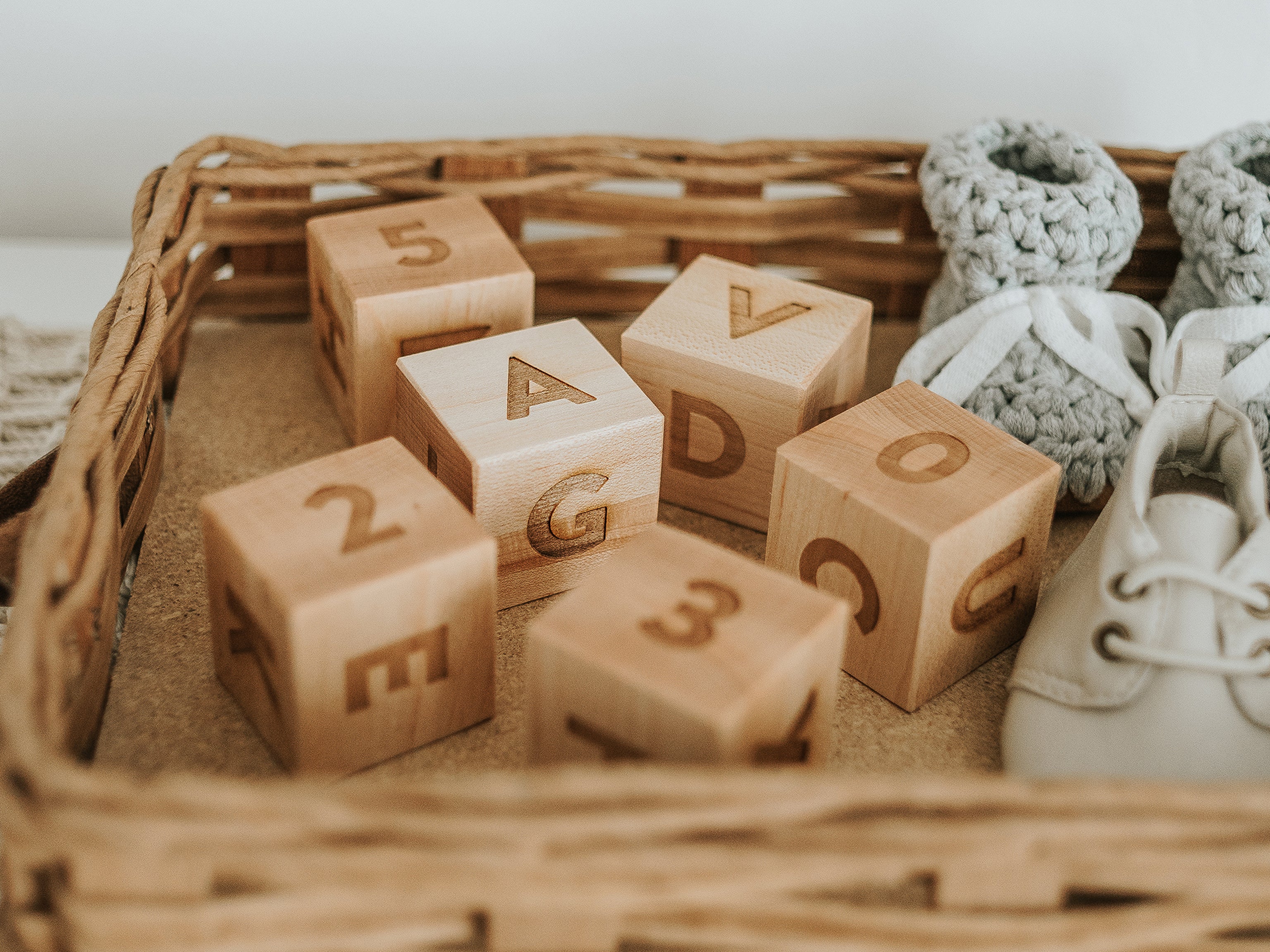 Modern Wooden Alphabet Blocks
