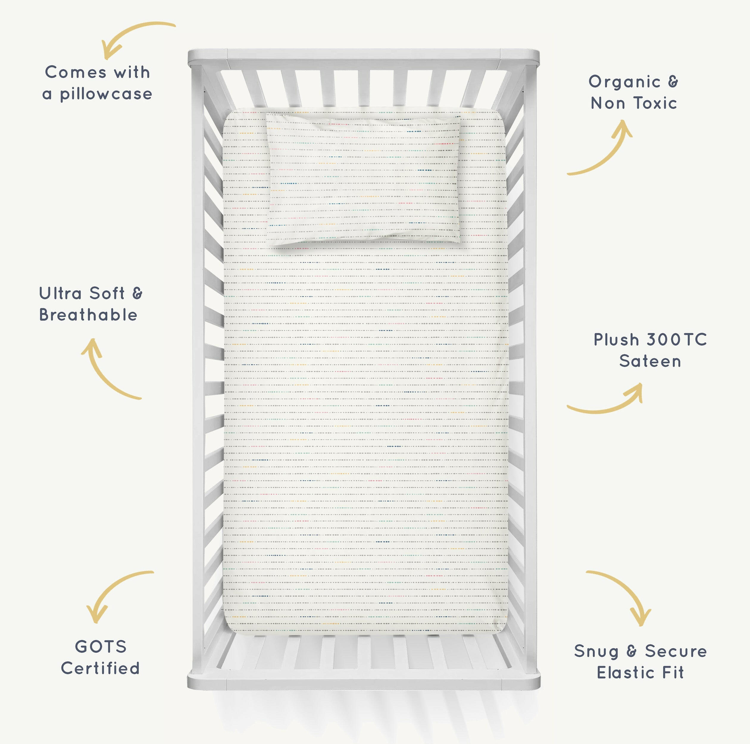 Organic Crib Sheet - Pebble Pop Crib Sheet Makemake Organics