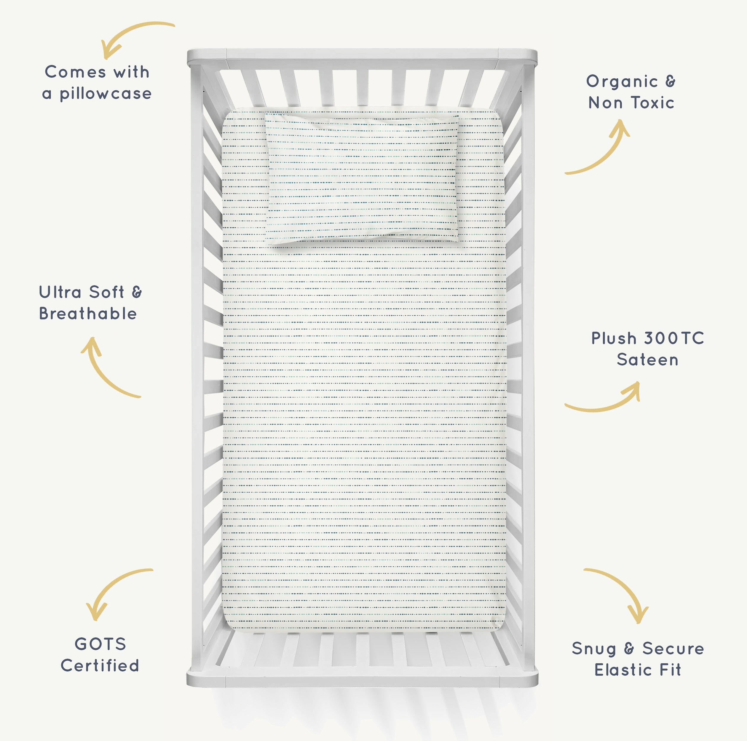 Organic Crib Sheet - Pebble Crib Sheet Makemake Organics