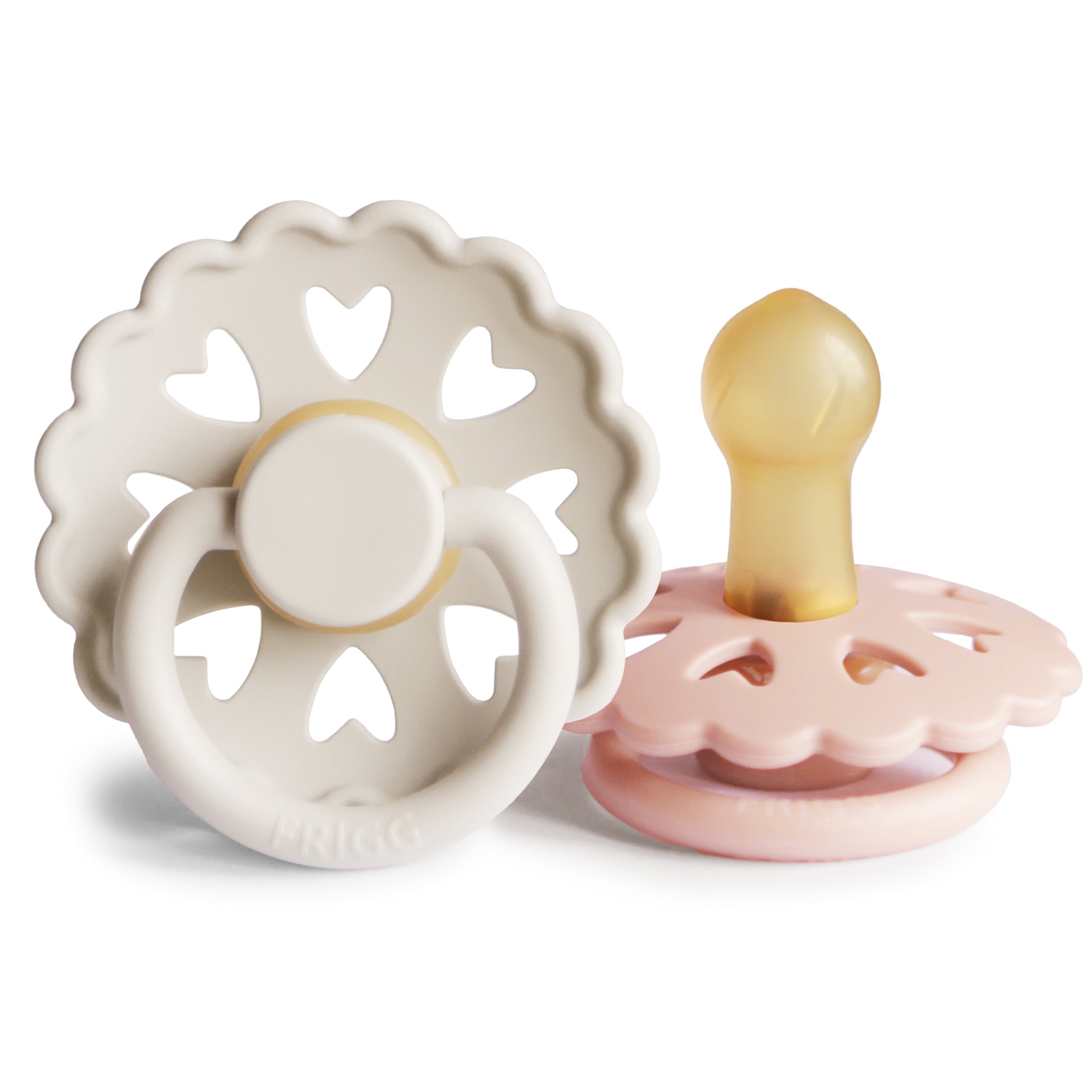 FRIGG Andersen Fairytale Natural Rubber Pacifier 2-Pack FRIGG PACIFIERS Mushie Cream/Blush 0-6 months