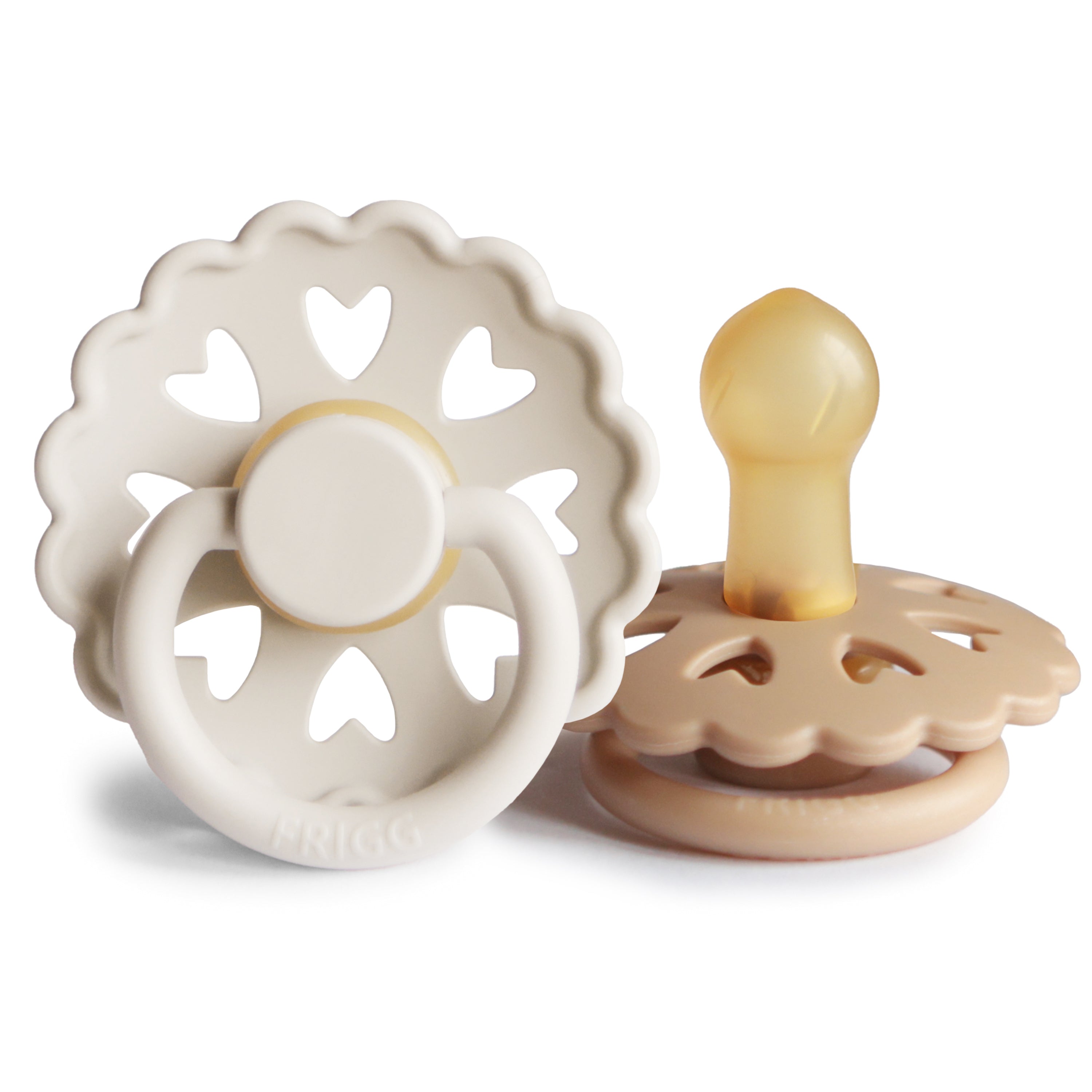 FRIGG Andersen Fairytale Natural Rubber Pacifier 2-Pack FRIGG PACIFIERS Mushie Cream/Silky Satin 0-6 months