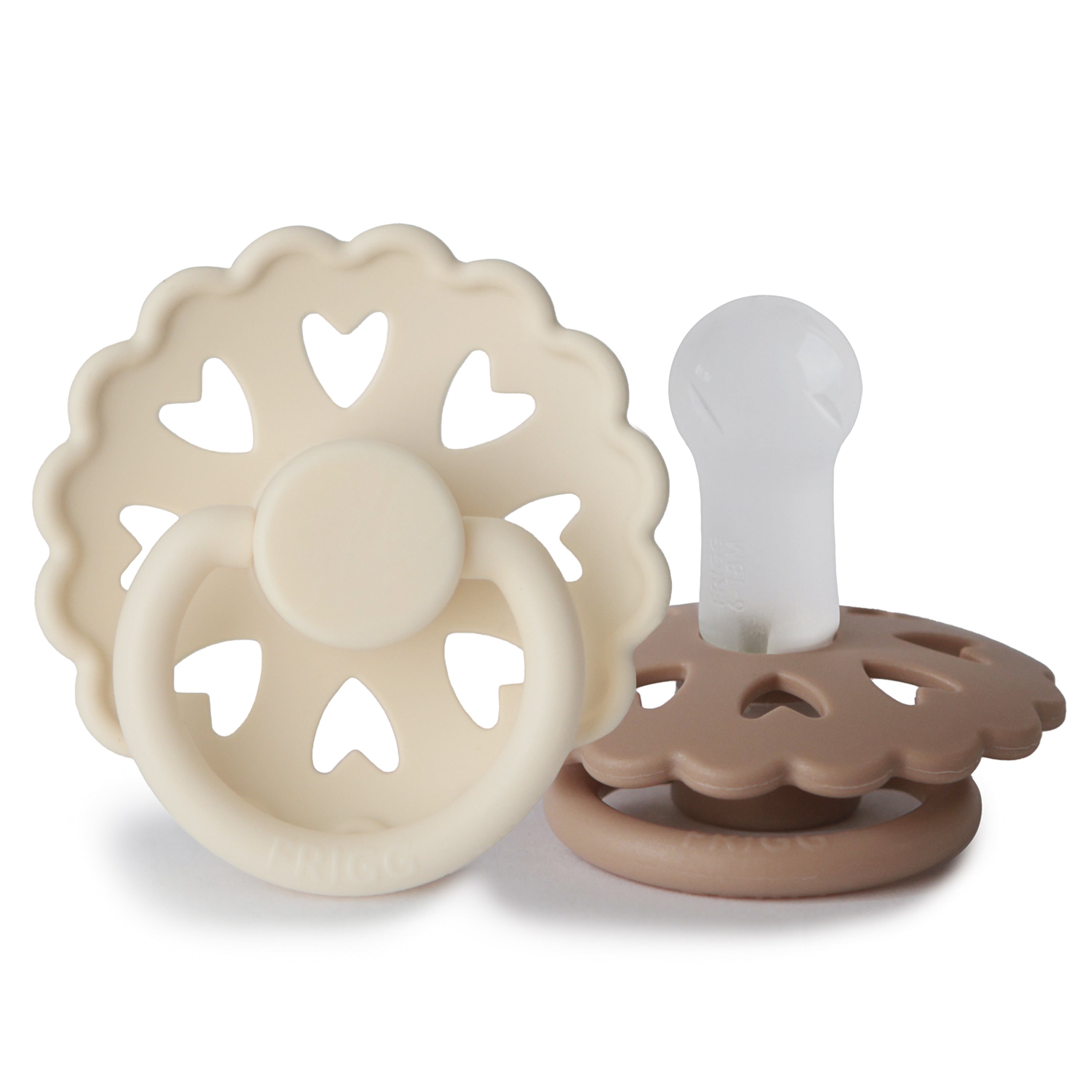FRIGG Andersen Fairytale Silicone Pacifier 2-Pack FRIGG PACIFIERS Mushie Cream/Silky Satin 6-18 months