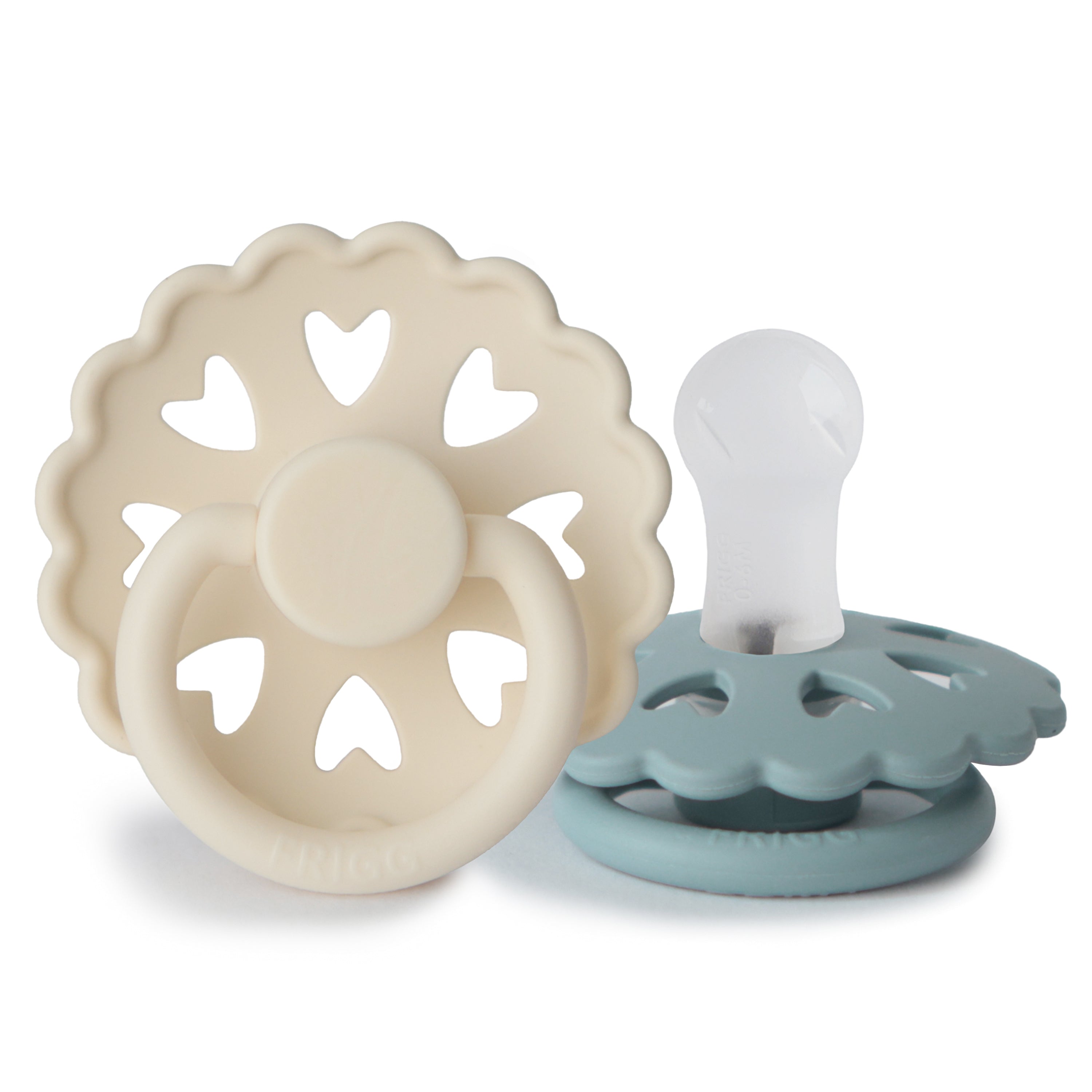 FRIGG Andersen Fairytale Silicone Pacifier 2-Pack FRIGG PACIFIERS Mushie Cream/Stone Blue 0-6 months