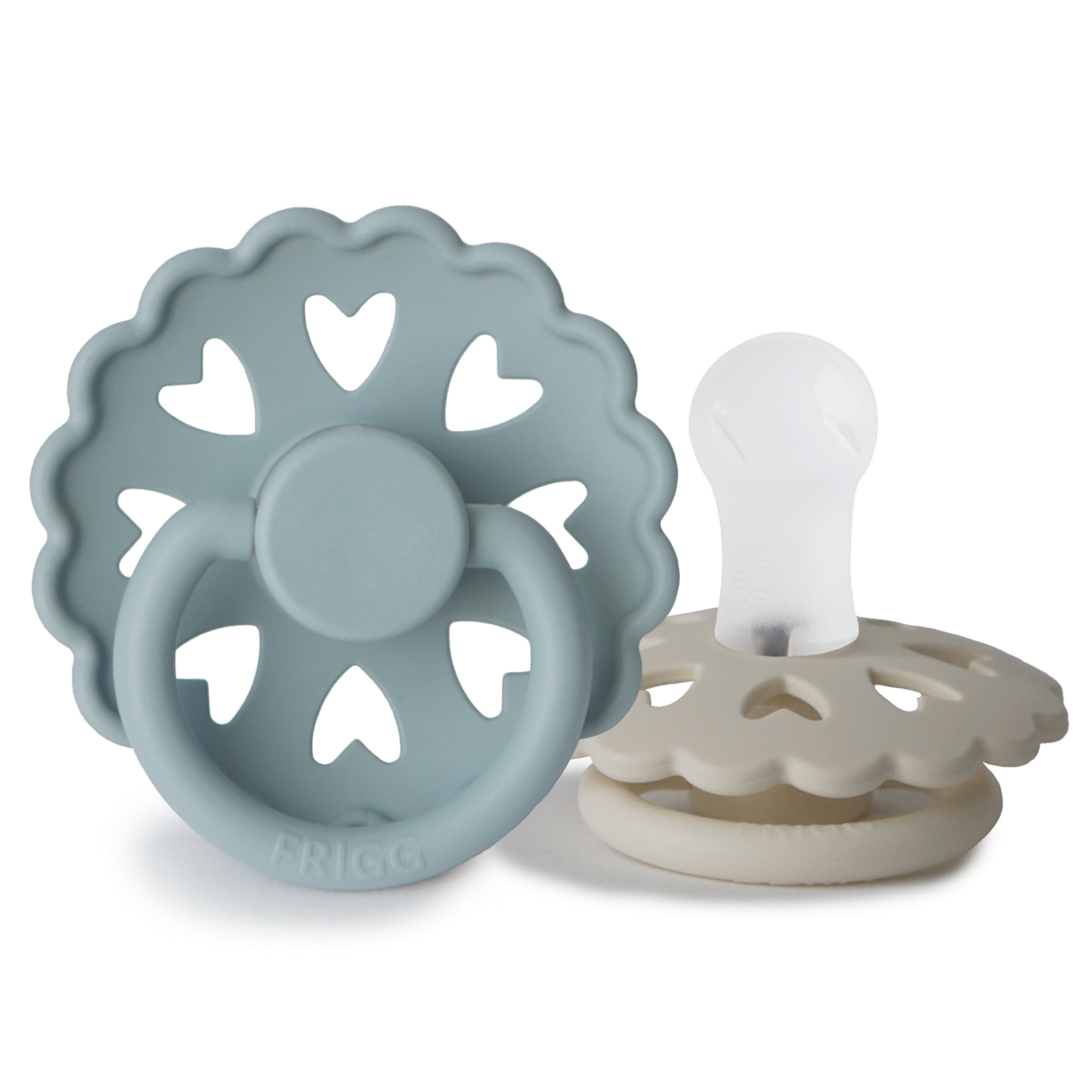 FRIGG Andersen Fairytale Silicone Pacifier 2-Pack FRIGG PACIFIERS Mushie Stone Blue/Willow Gray 0-6 months