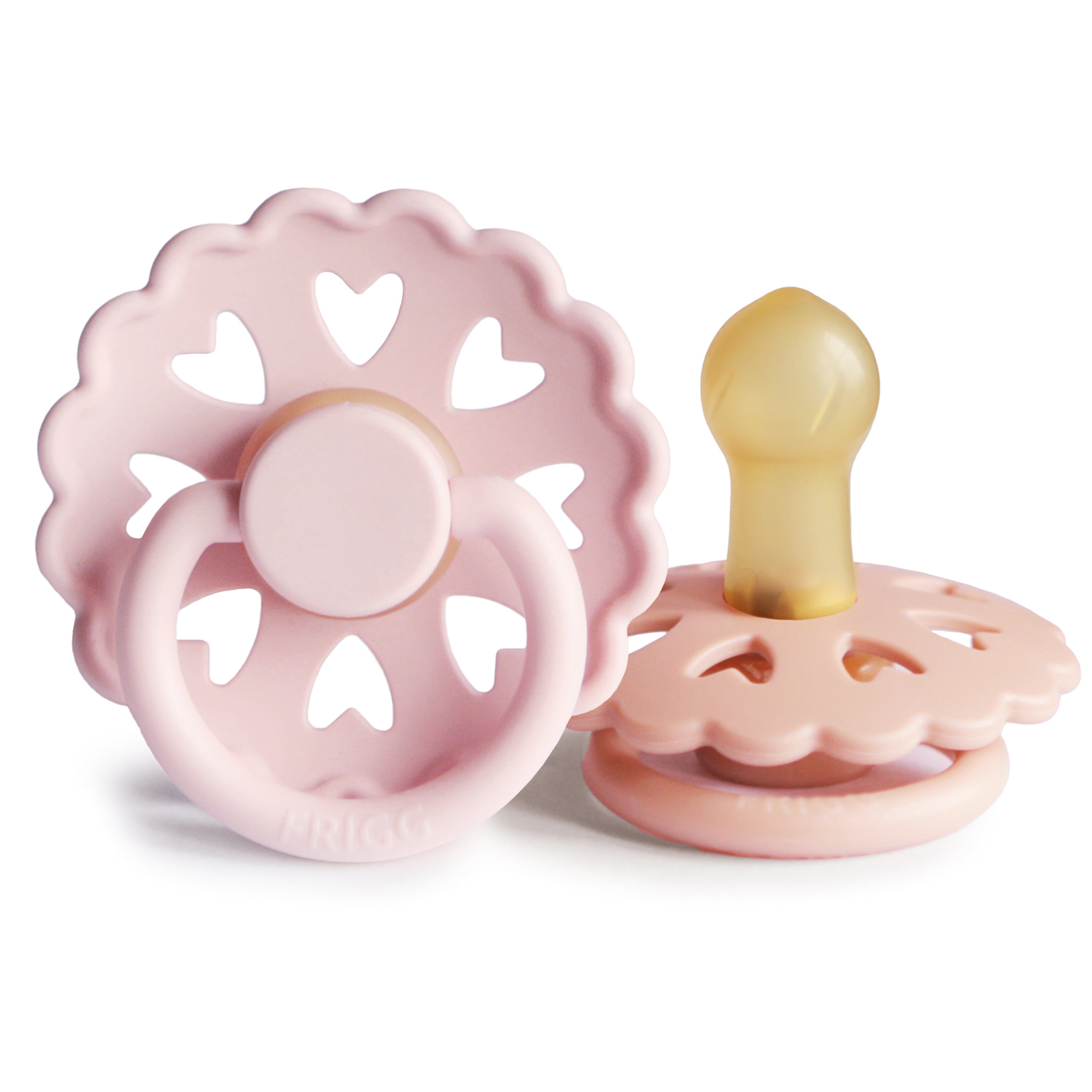 FRIGG Andersen Fairytale Natural Rubber Pacifier 2-Pack FRIGG PACIFIERS Mushie White Lilac/Pretty In Peach 0-6 months