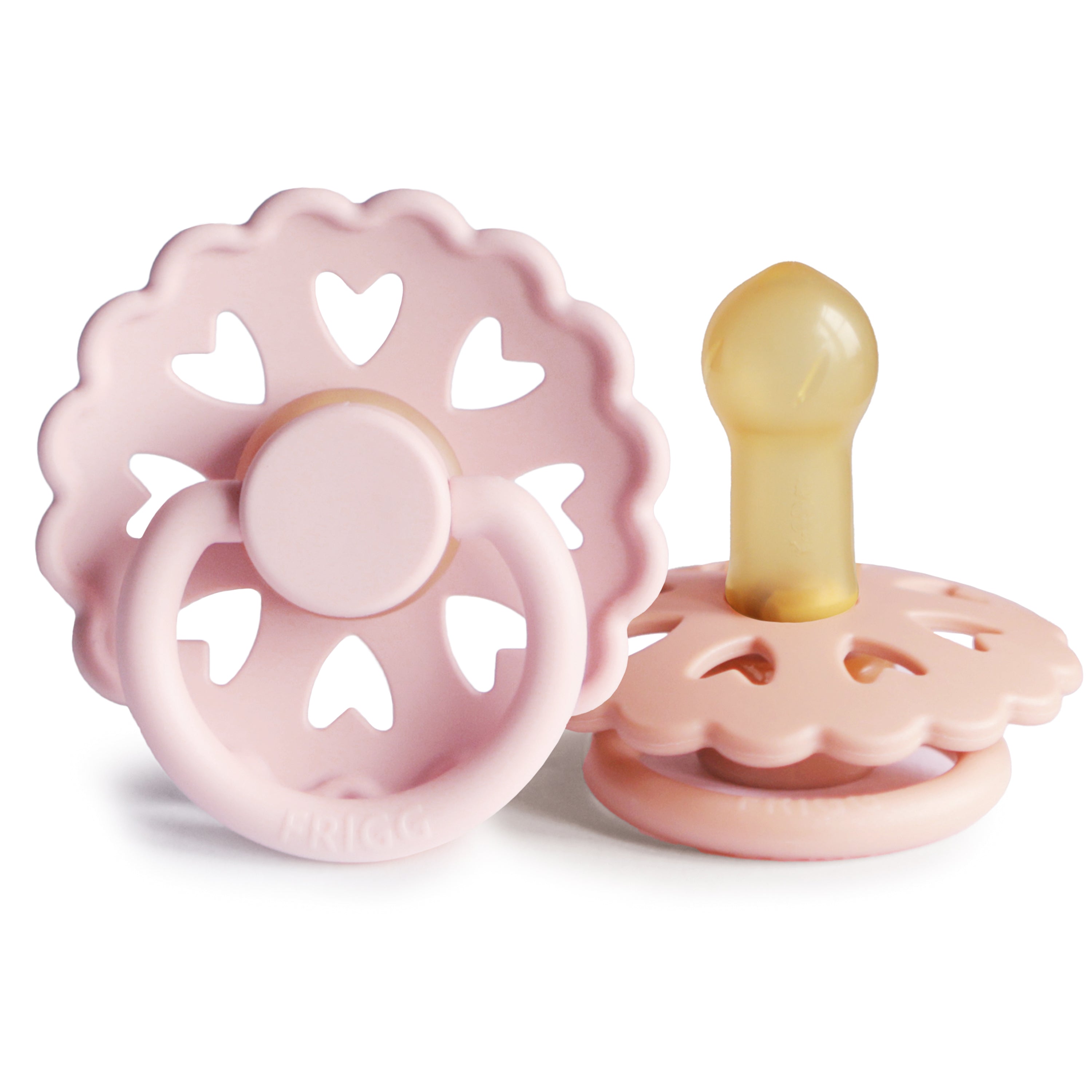 FRIGG Andersen Fairytale Natural Rubber Pacifier 2-Pack FRIGG PACIFIERS Mushie White Lilac/Pretty In Peach 6-18 months