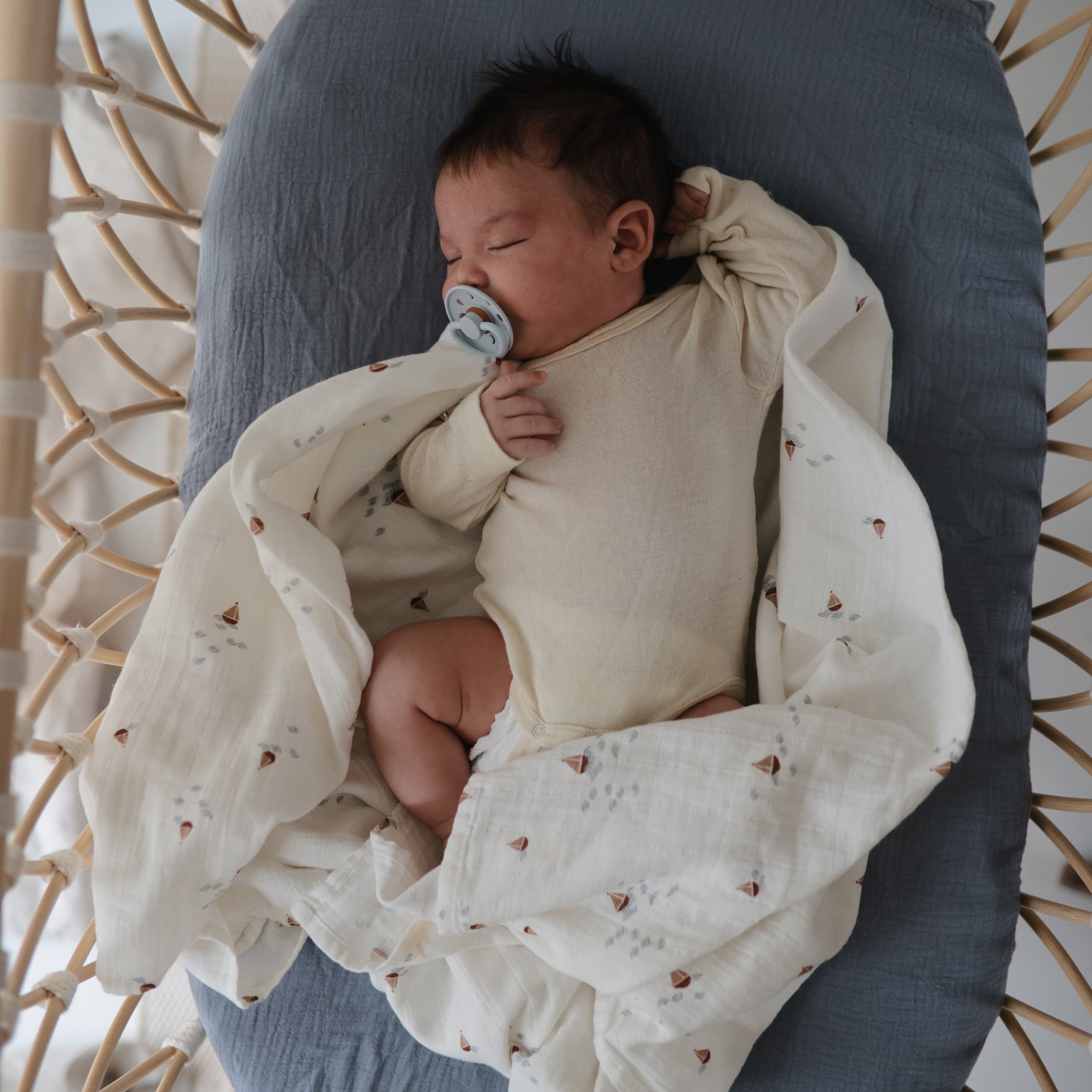 Organic Cotton Muslin Swaddle Blanket Swaddle Mushie