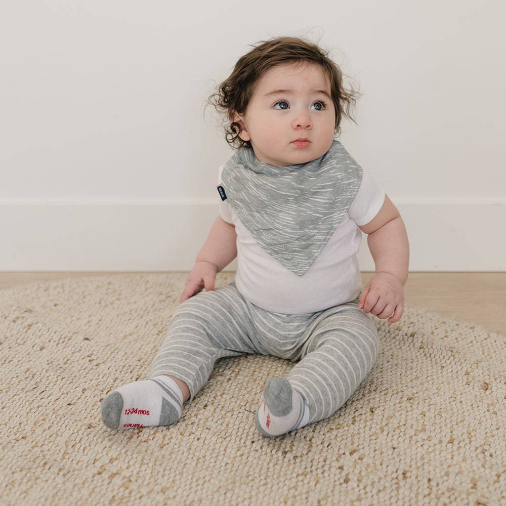 Grey Crayon Muslin Bandana Bib Bib Bebe au Lait