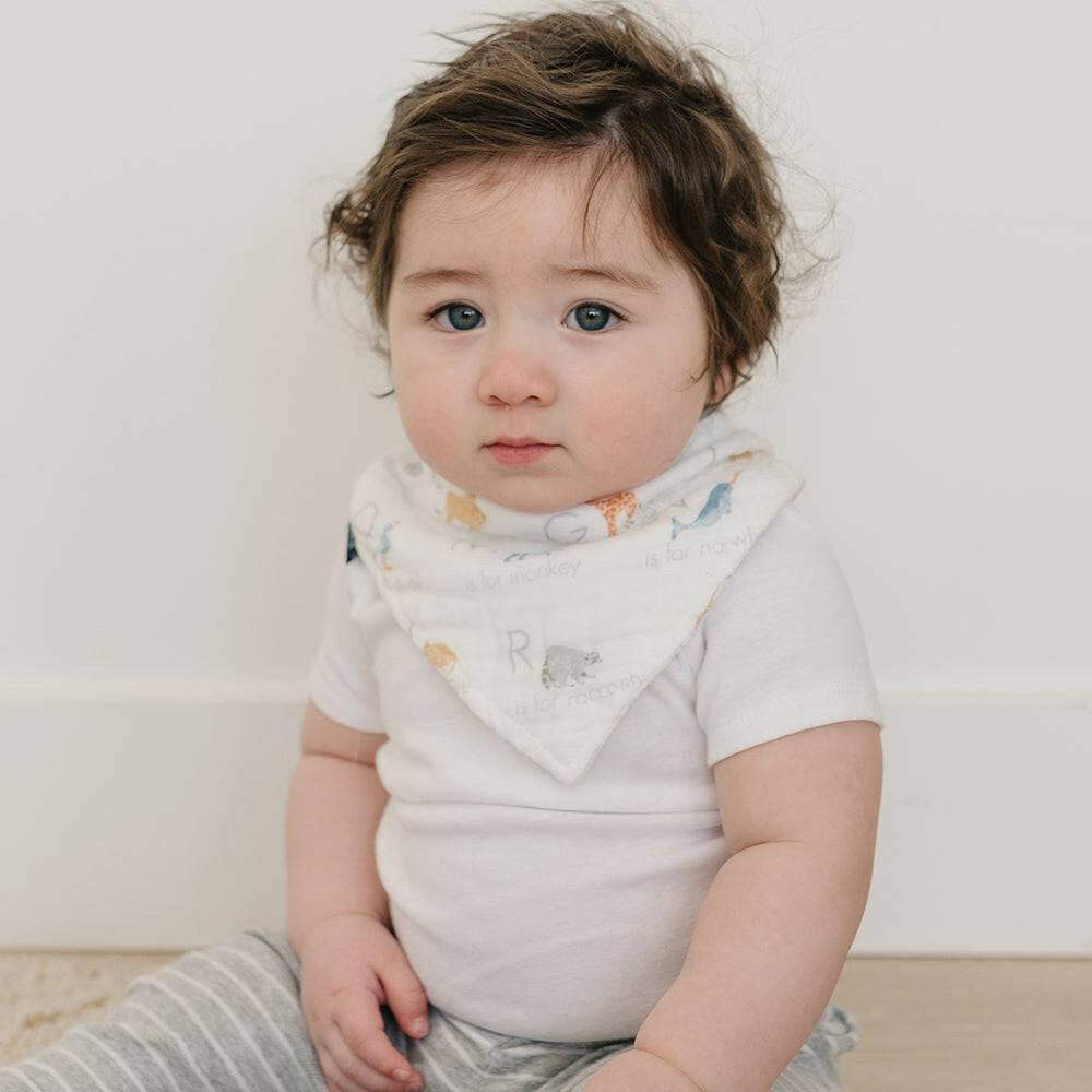 Animal Alphabet Muslin Bandana Bib Bib Bebe au Lait