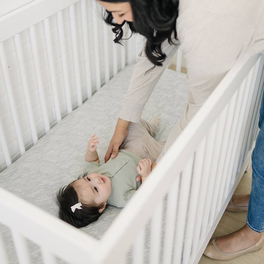 Grey Crayon Oh So Soft Muslin Crib Sheet Crib Sheet Bebe au Lait