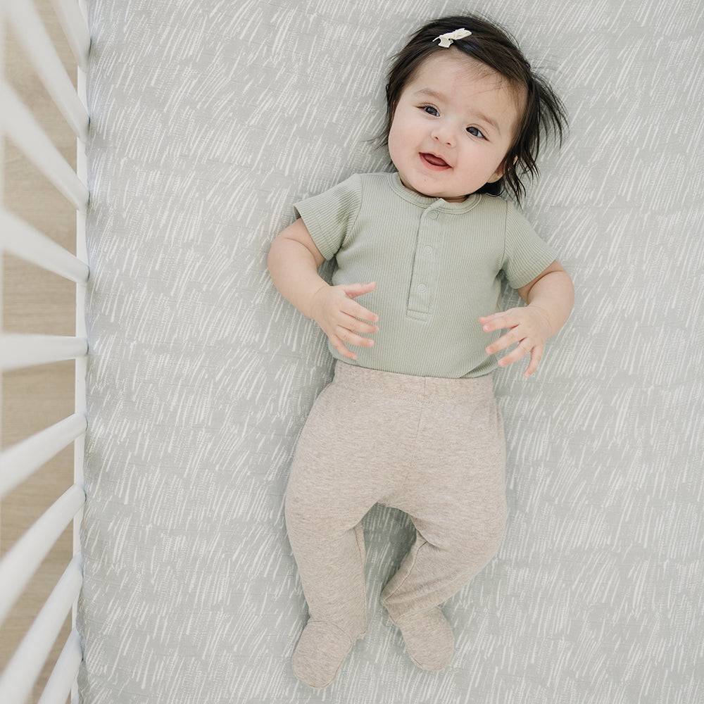 Grey Crayon Oh So Soft Muslin Crib Sheet Crib Sheet Bebe au Lait