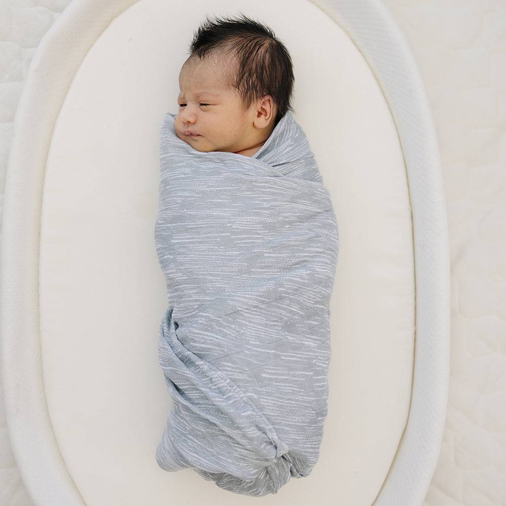 Muslin Swaddle Blanket Set Oh So Soft Animal Alphabet + Grey Crayon Swaddle Blanket Bebe au Lait