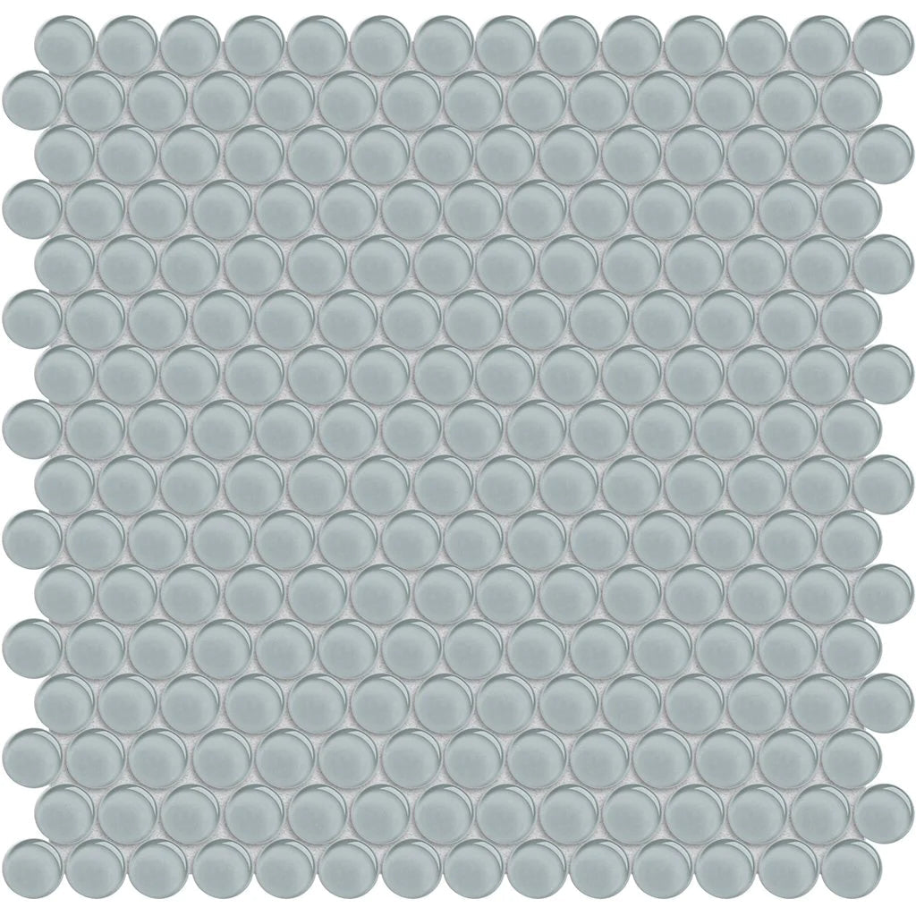 Penny Round Shadow on 11.5"x11.75" Mesh Glass Mosaic Tile Element Series - Aquatica Collection