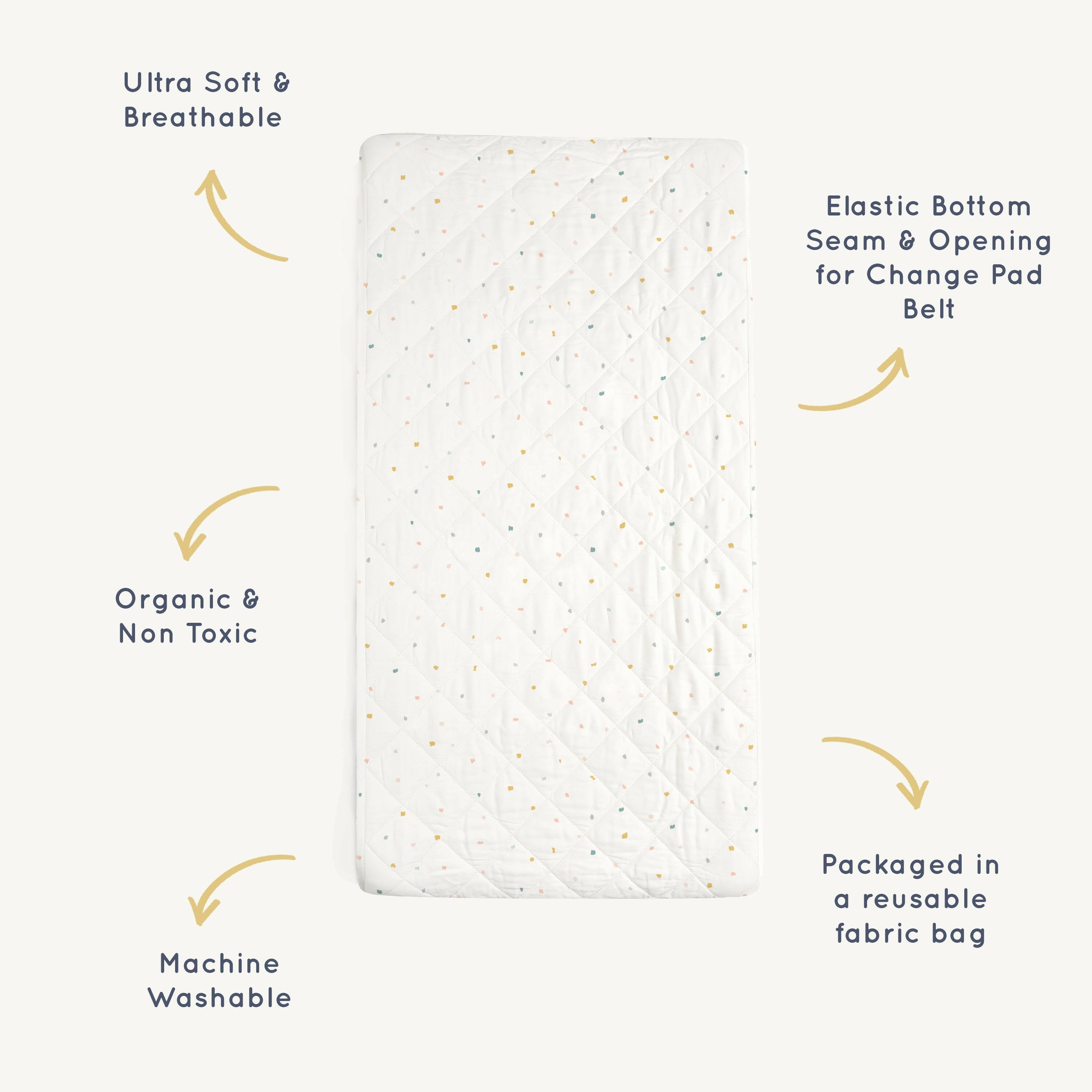 Organic Changing Pad Cover - Dotty Changing Pad Cover Makemake Organics