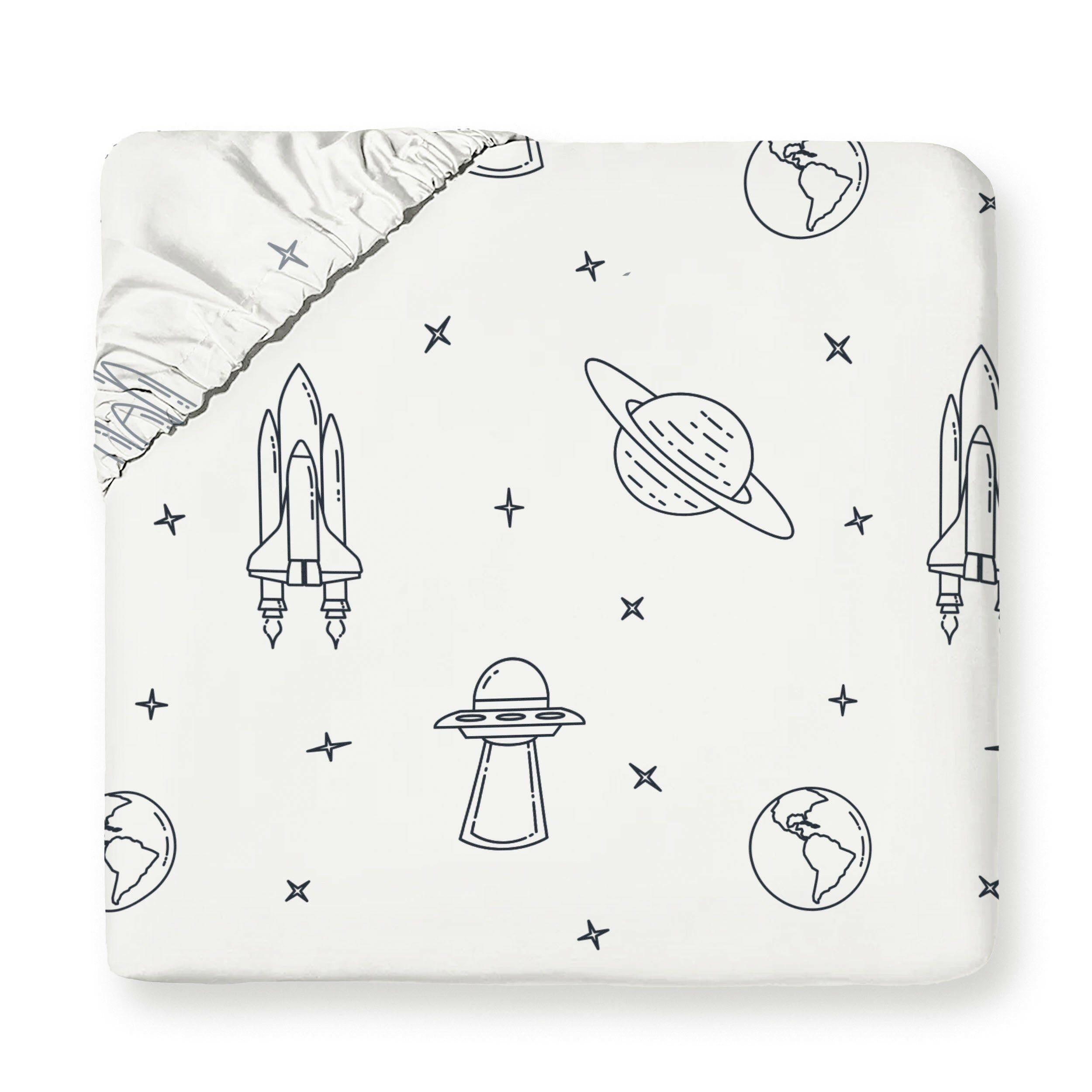 Organic Kids Fitted Sheet - Celestial Fitted Sheet Set Makemake Organics