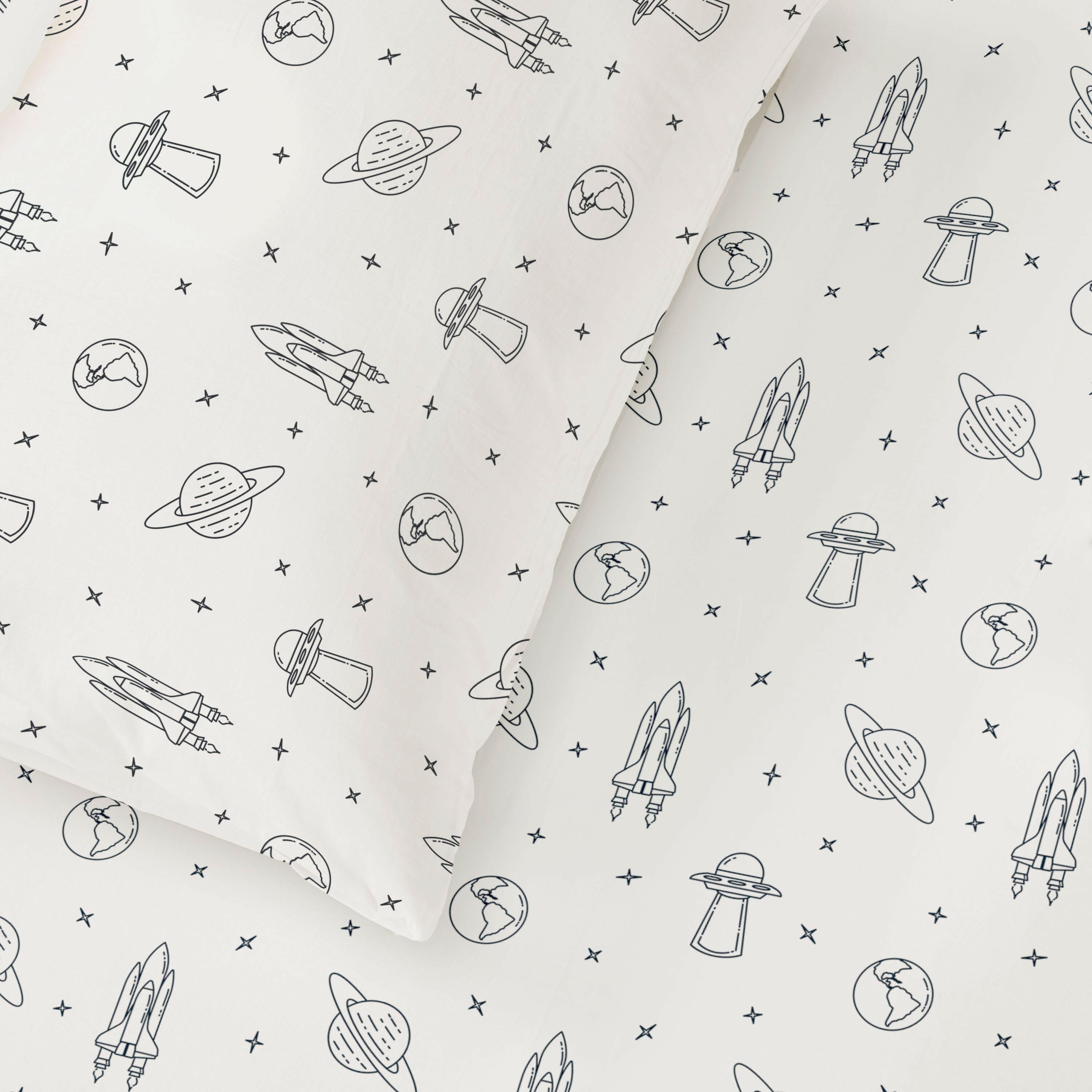 Organic Kids Fitted Sheet - Celestial Fitted Sheet Set Makemake Organics