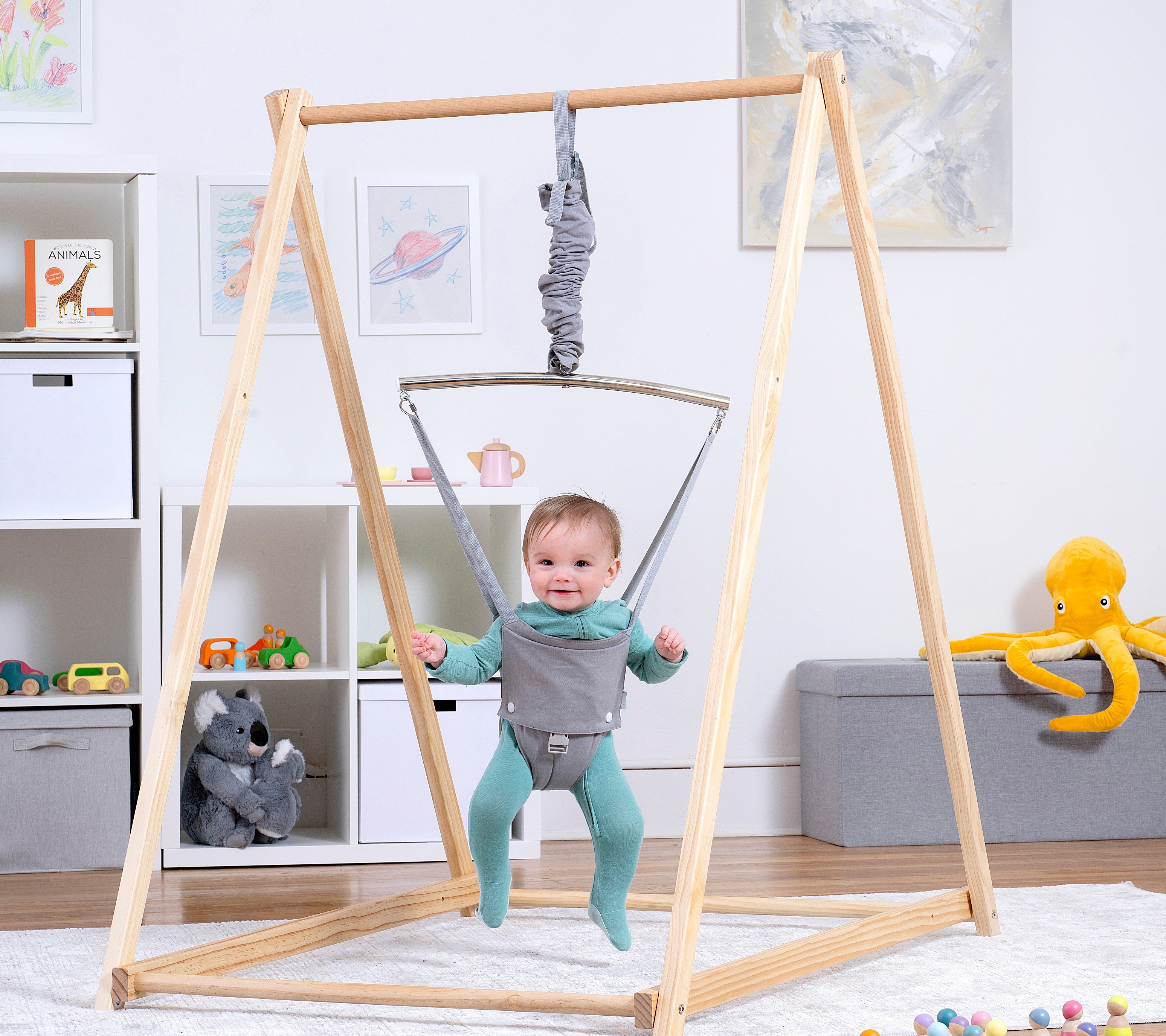Tulip - Foldable Baby Bouncer with Harness Indoor Avenlur.com