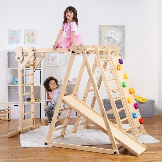 Chestnut - 8-in-1 Indoor Jungle Gym for Toddlers Indoor Avenlur.com