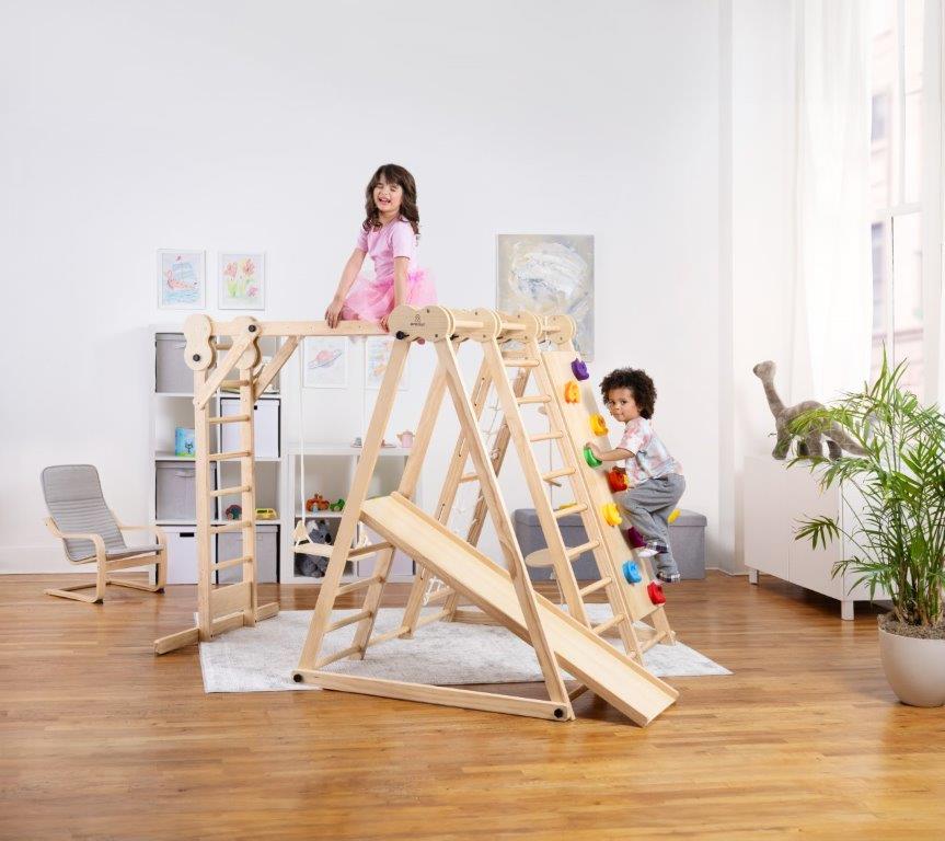 Chestnut - 8-in-1 Indoor Jungle Gym for Toddlers Indoor Avenlur.com