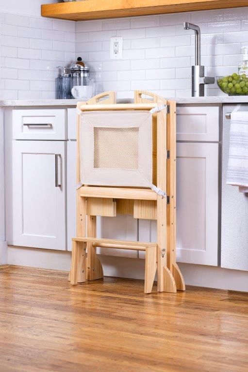 Plum - 3 in 1 Foldable Kitchen Tower, Step Stool and Chalkboard Indoor Avenlur.com