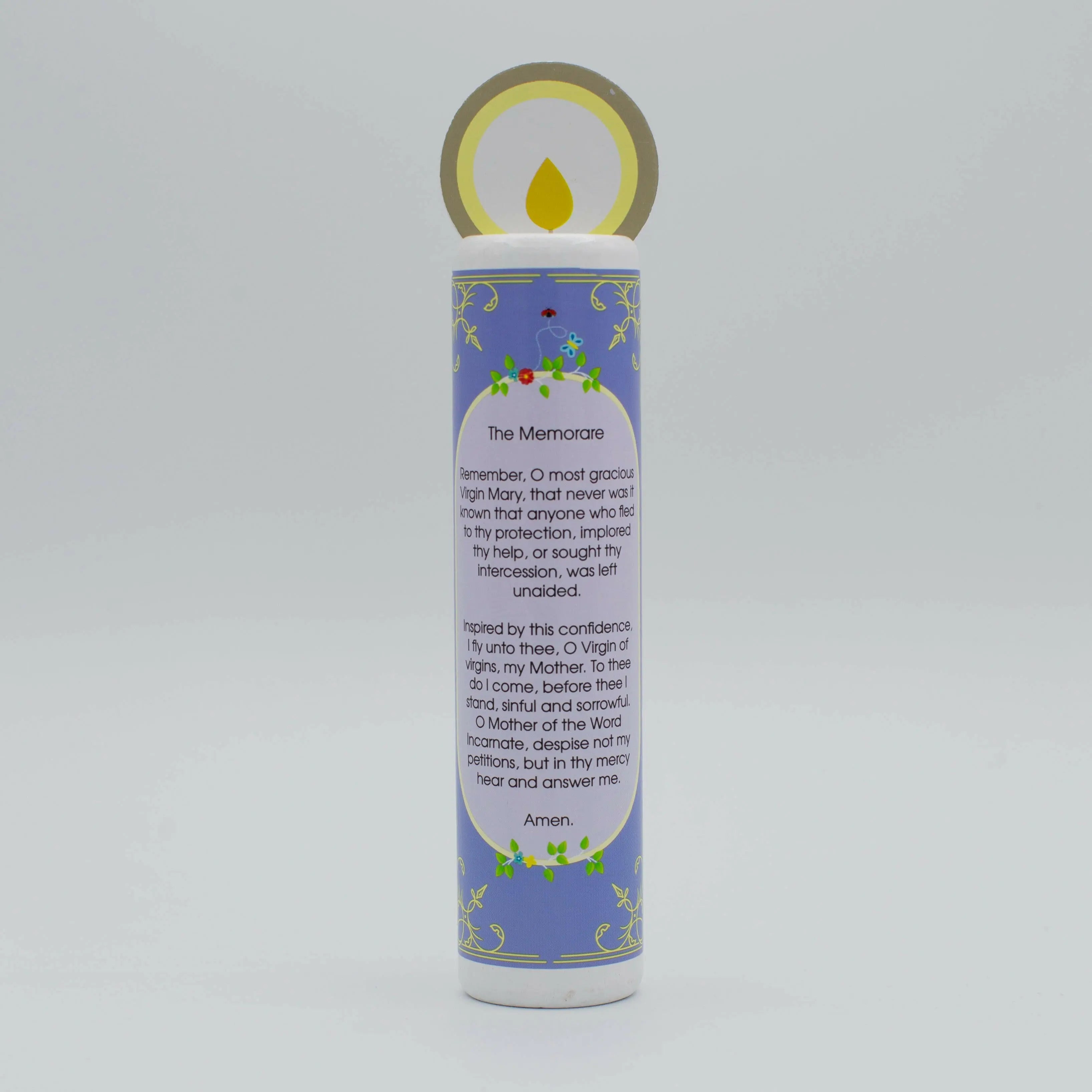 Blessed Virgin Mary (The Memorare) Wooden Prayer Candle