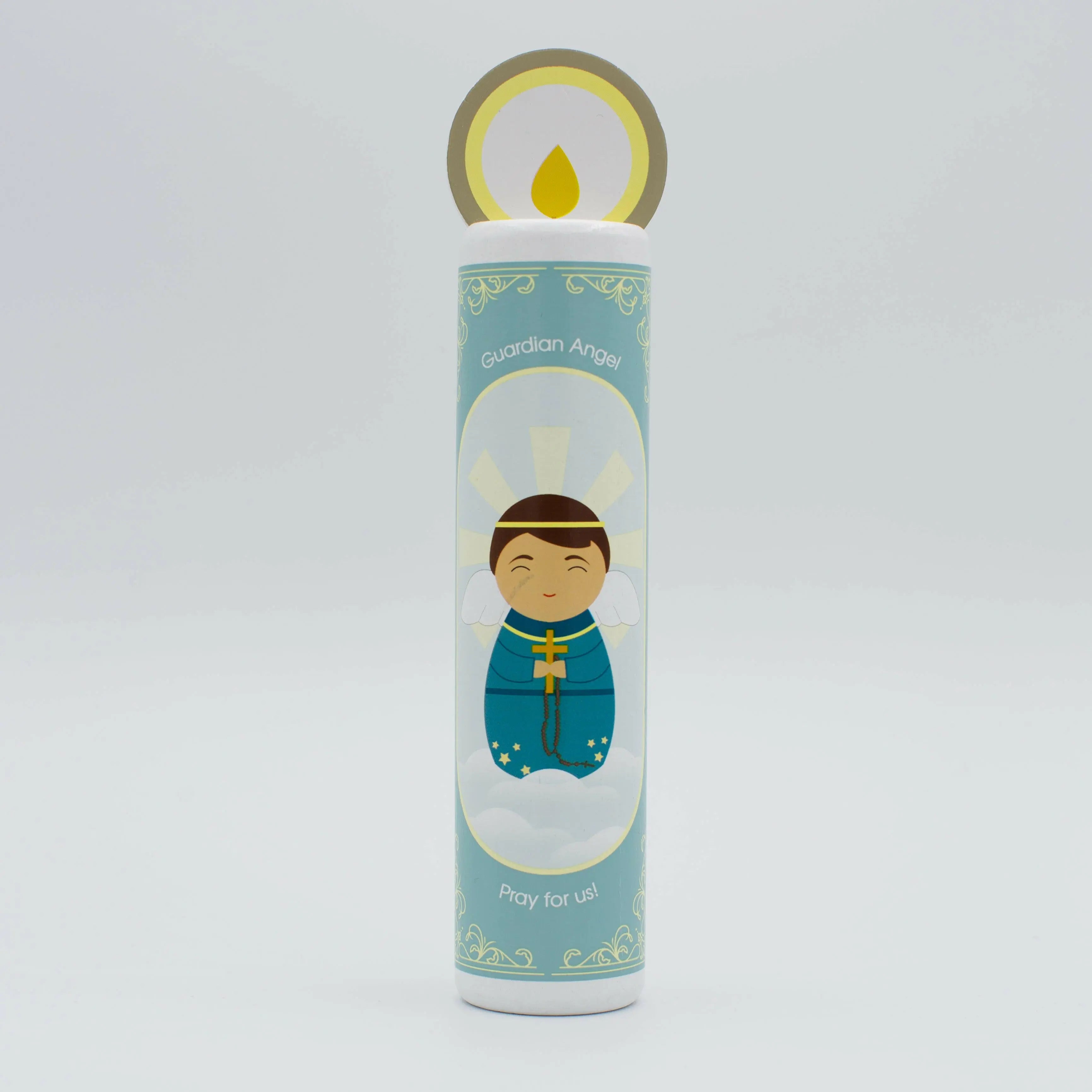 Guardian Angel (boy) Wooden Prayer Candle