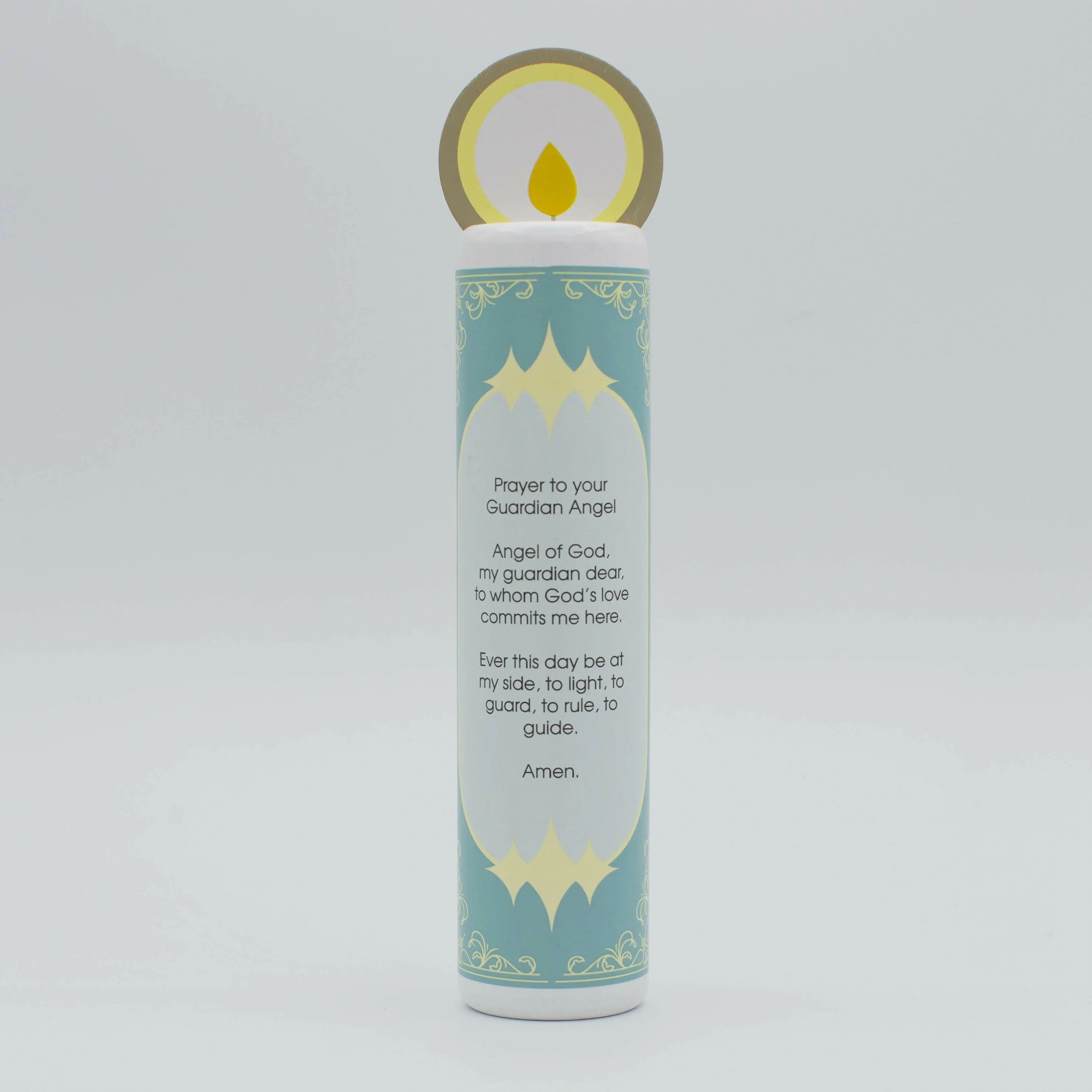 Guardian Angel (boy) Wooden Prayer Candle